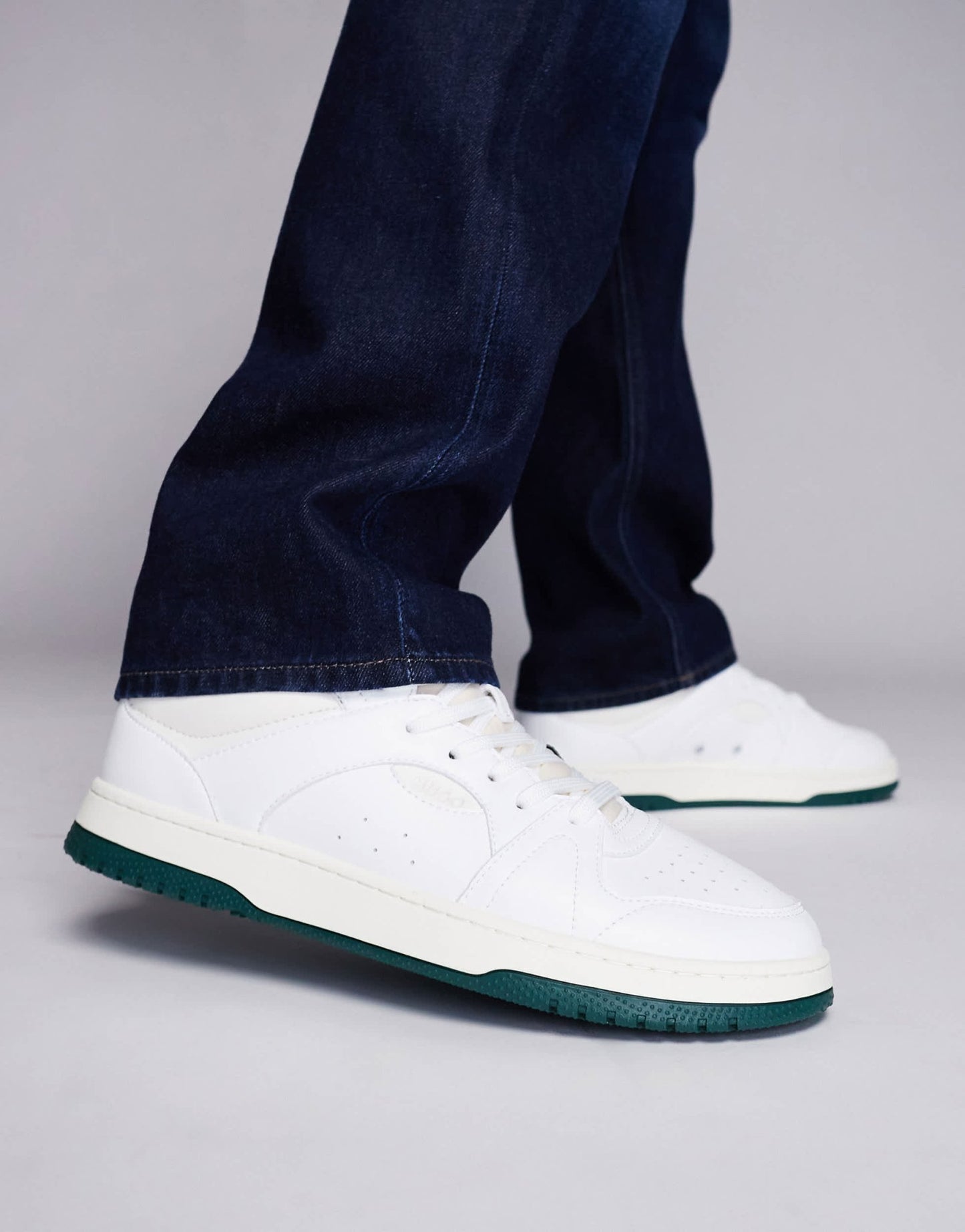HUGO Red hadrian tenn trainers in white and green - ASOS Sample Sale EU Store