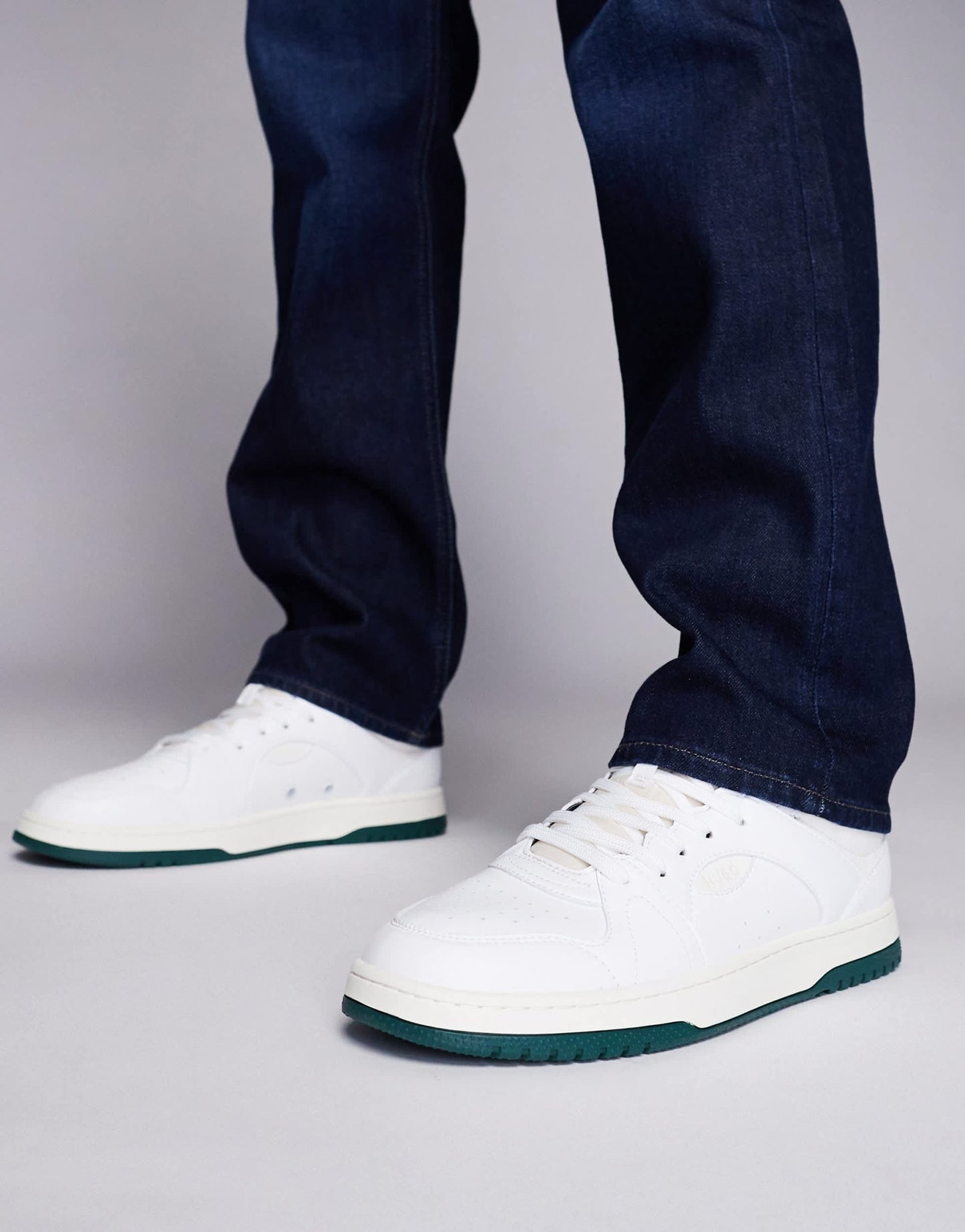HUGO Red hadrian tenn trainers in white and green - ASOS Sample Sale EU Store