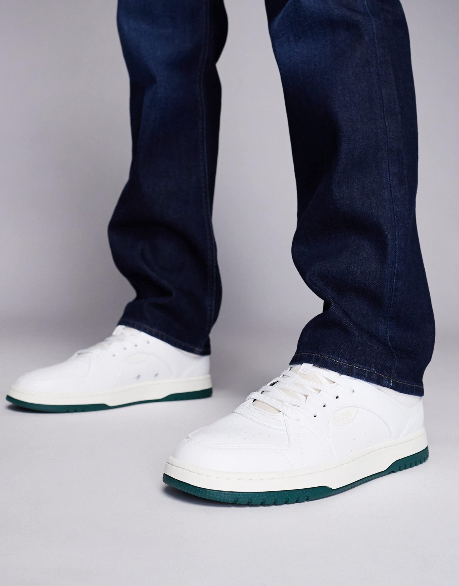 HUGO Red hadrian tenn trainers in white and green - ASOS Sample Sale EU Store