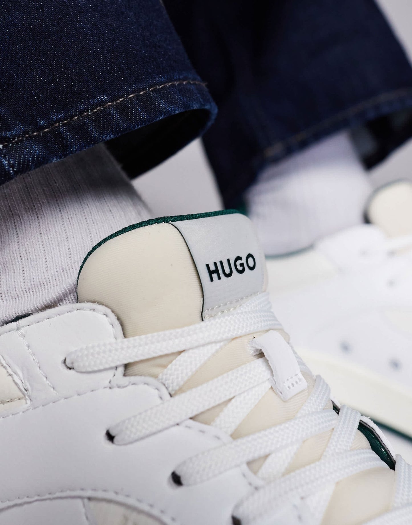 HUGO Red hadrian tenn trainers in white and green - ASOS Sample Sale EU Store