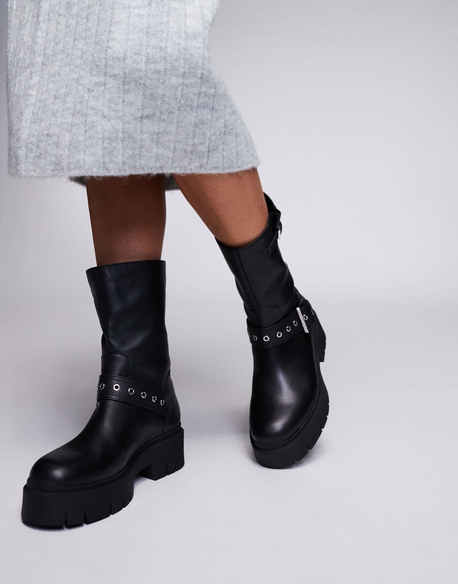 HUGO Red Kris chunky biker boot in black - ASOS Sample Sale EU Store