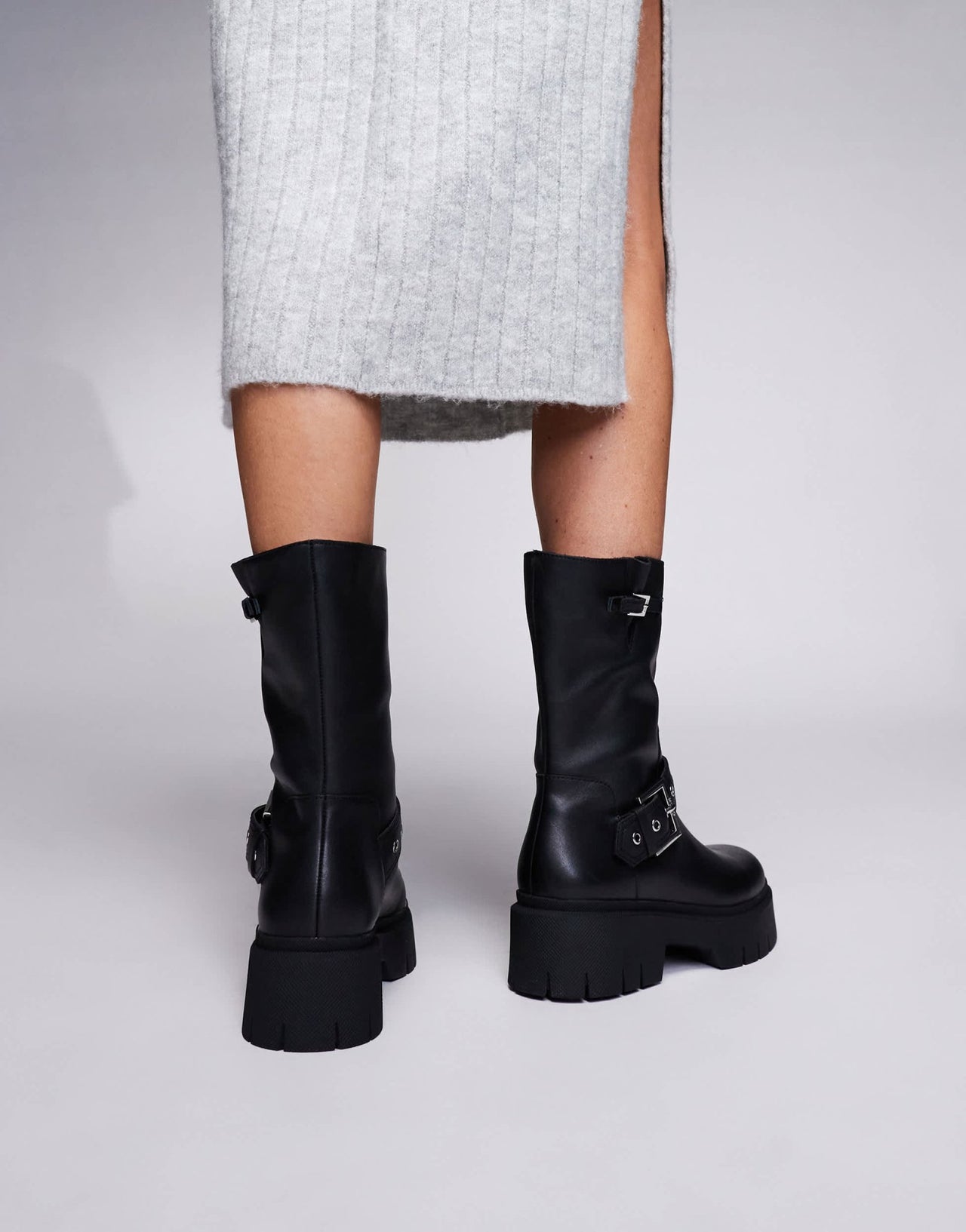 HUGO Red Kris chunky biker boot in black - ASOS Sample Sale EU Store