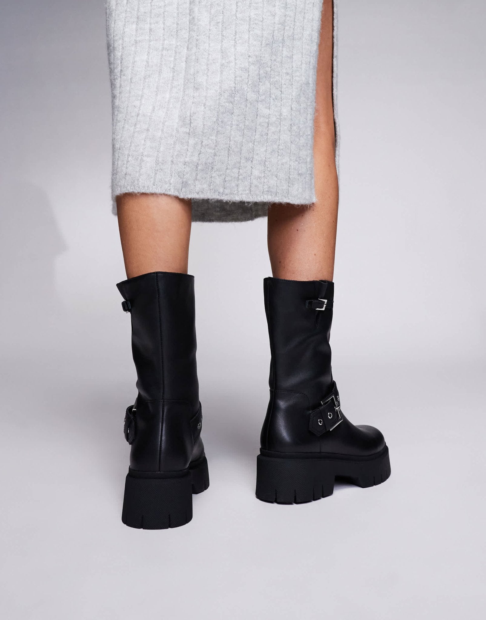 HUGO Red Kris chunky biker boot in black - ASOS Sample Sale EU Store