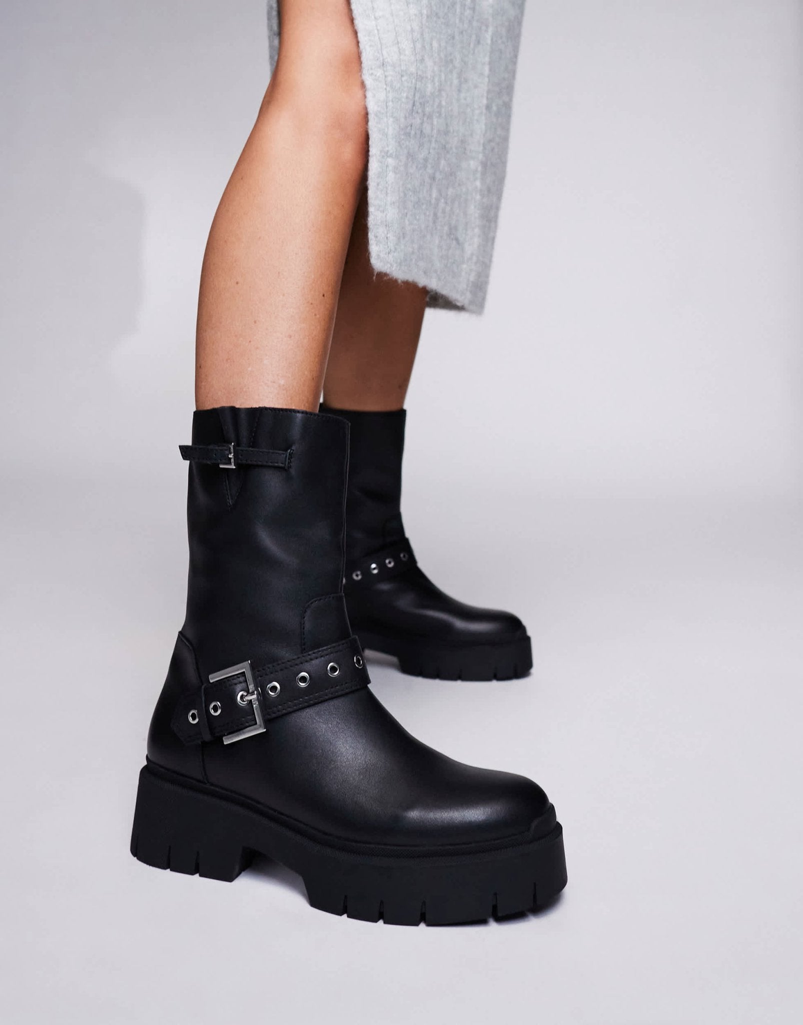 HUGO Red Kris chunky biker boot in black - ASOS Sample Sale EU Store