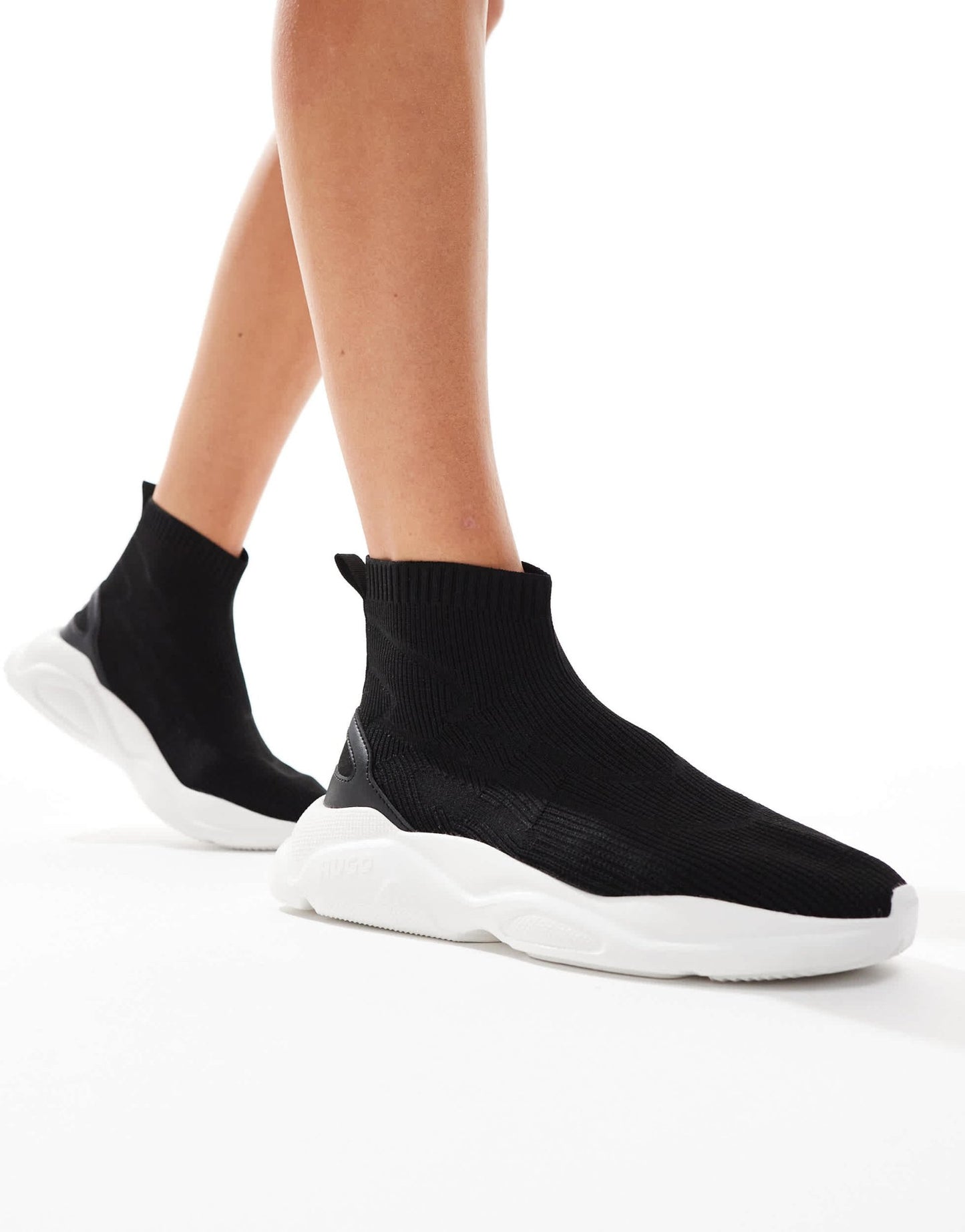 HUGO Red leon hito sock trainers in black and white - ASOS Sample Sale EU Store
