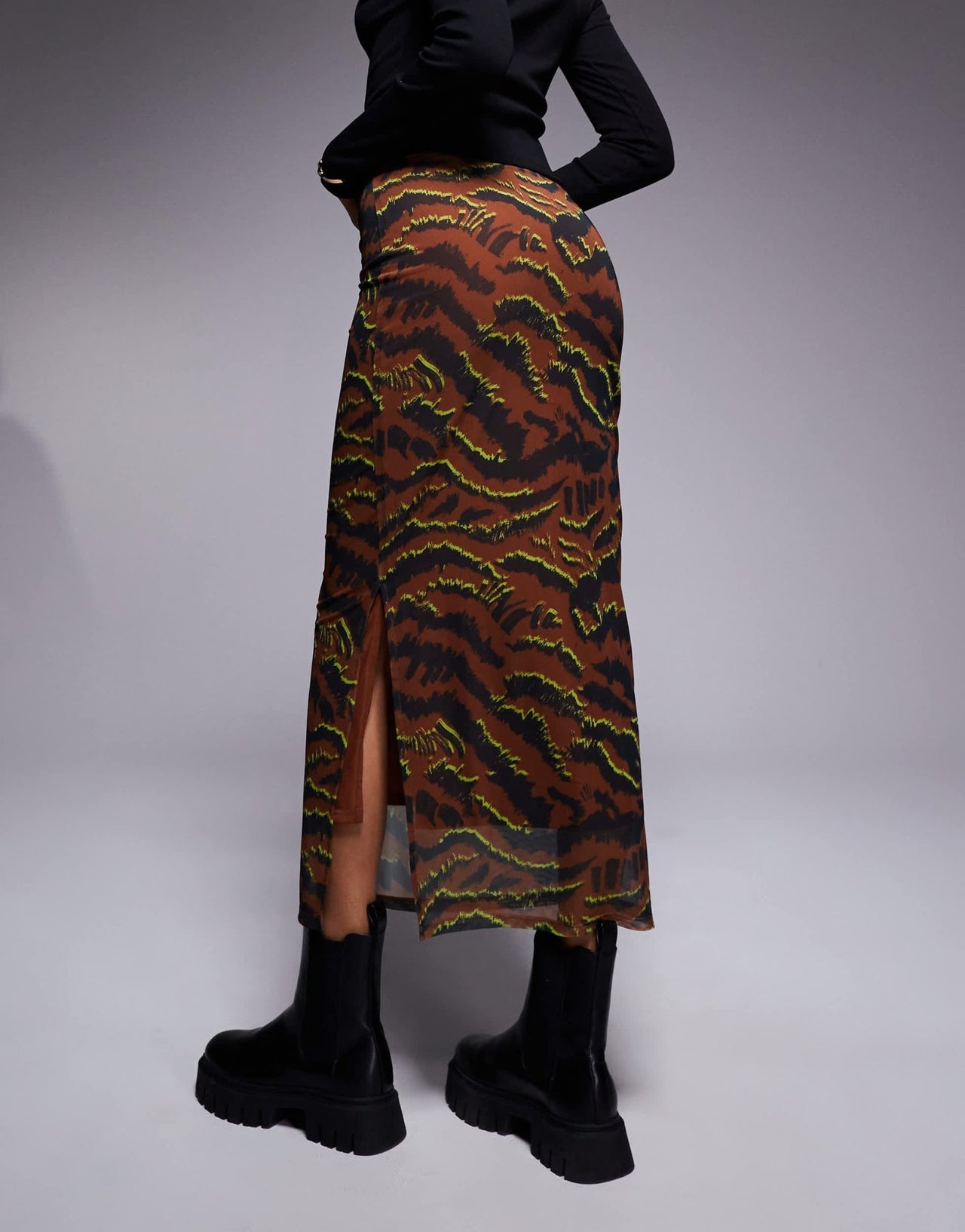 HUGO Red nataris maxi skirt in tiger print - ASOS Sample Sale EU Store