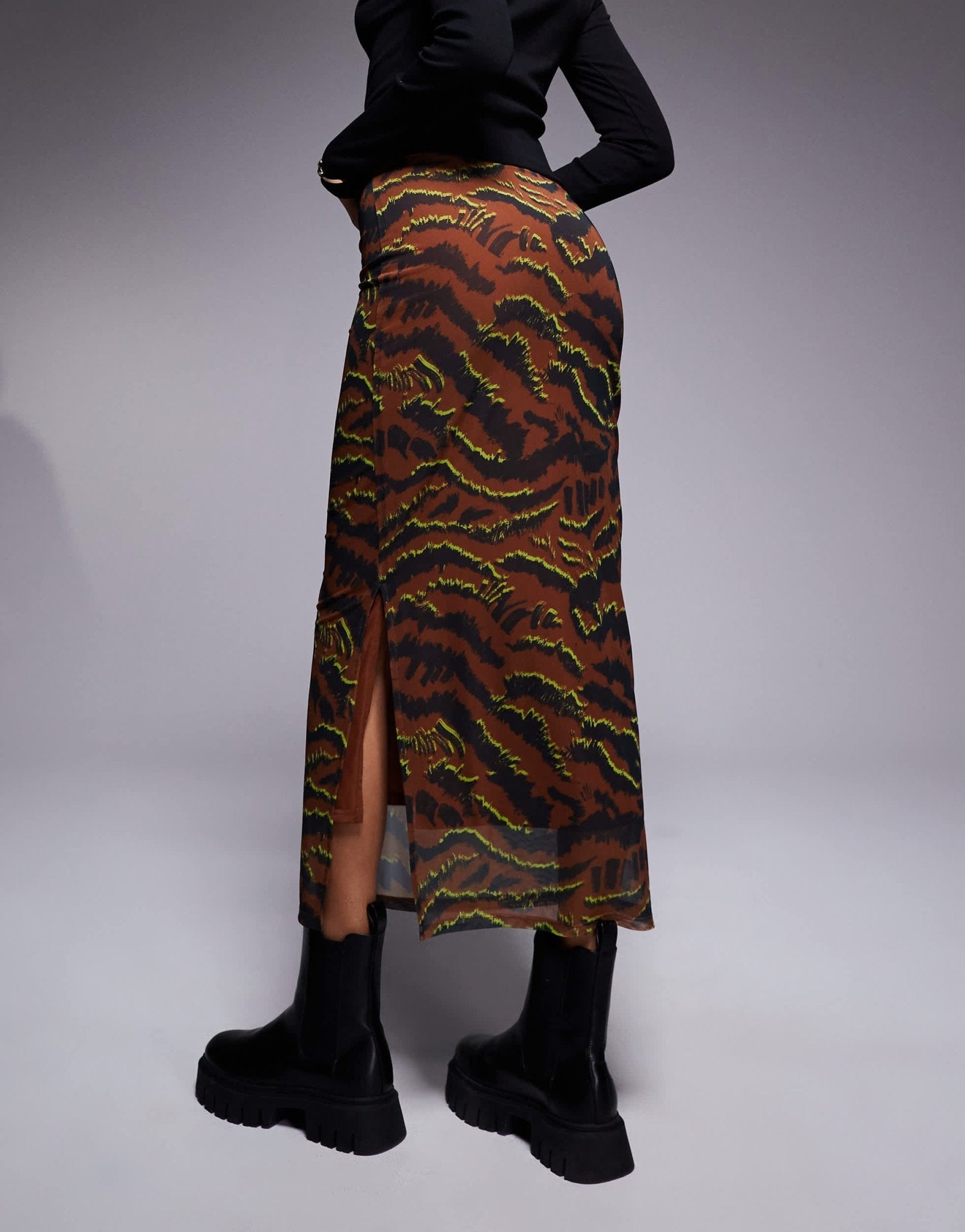 HUGO Red nataris maxi skirt in tiger print - ASOS Sample Sale EU Store