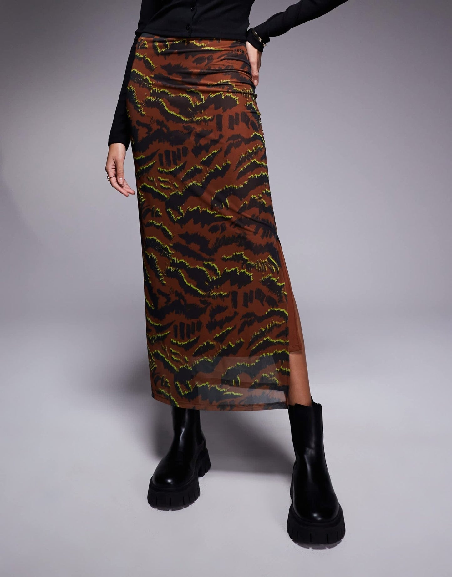 HUGO Red nataris maxi skirt in tiger print - ASOS Sample Sale EU Store