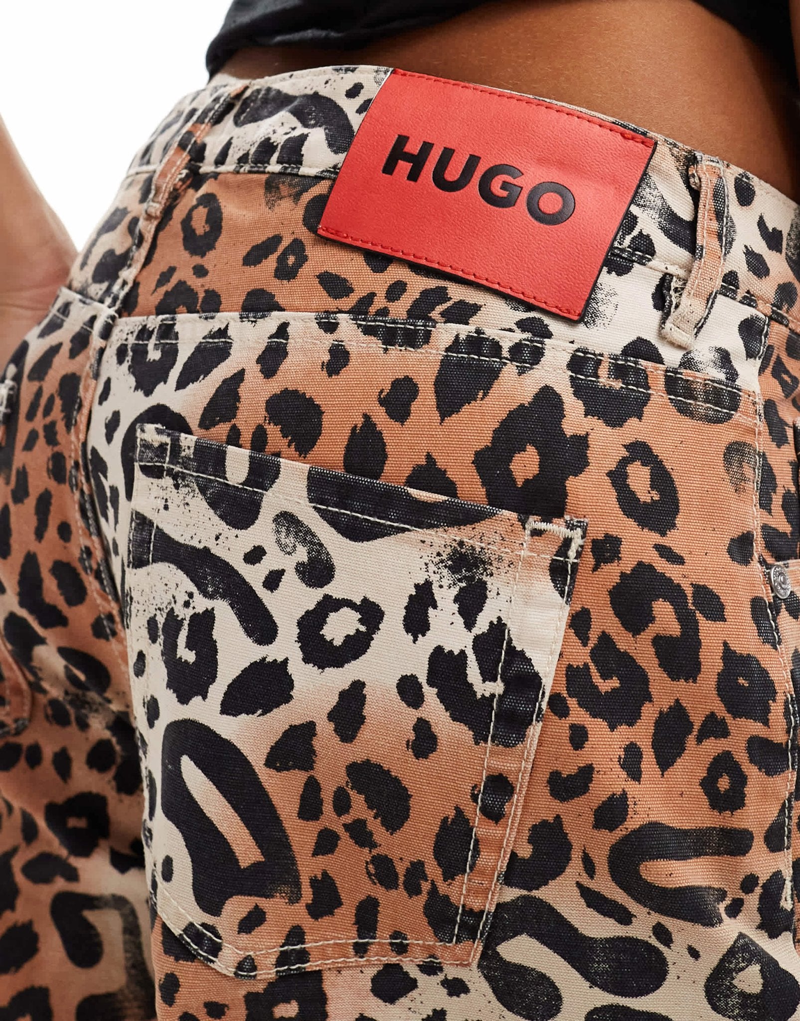 HUGO Red wide leg trousers in leopard print - ASOS Sample Sale EU Store
