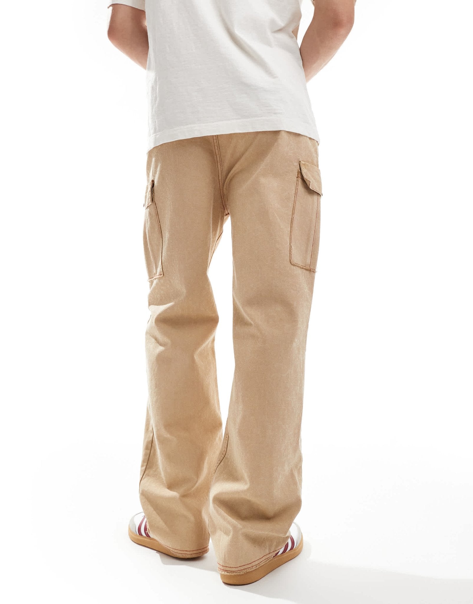 HUGO Red x Les Benjamins loose fit cargo trousers in beige - ASOS Sample Sale EU Store