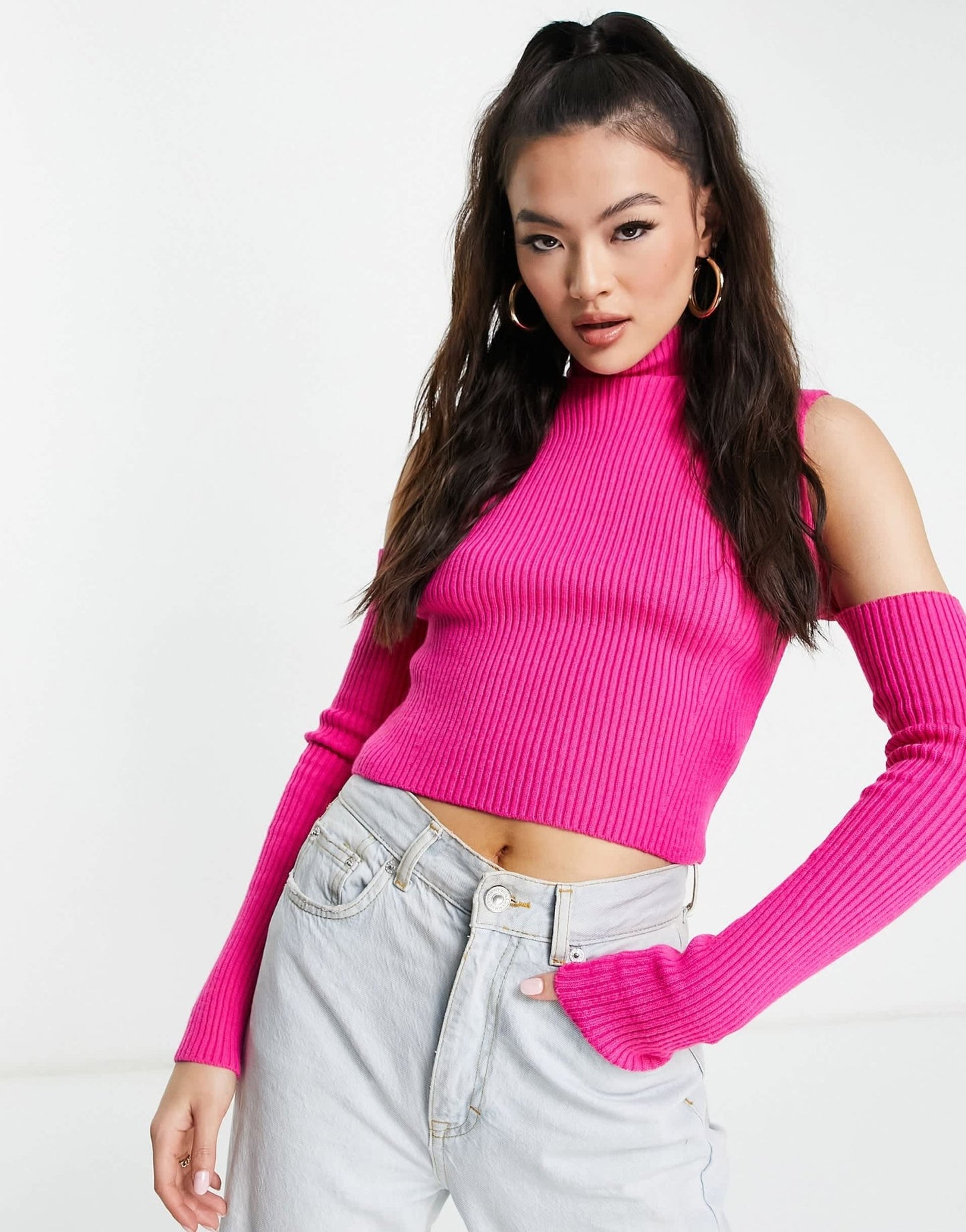I Saw It First cold shoulder jumper in hot pink - ASOS Sample Sale EU Store