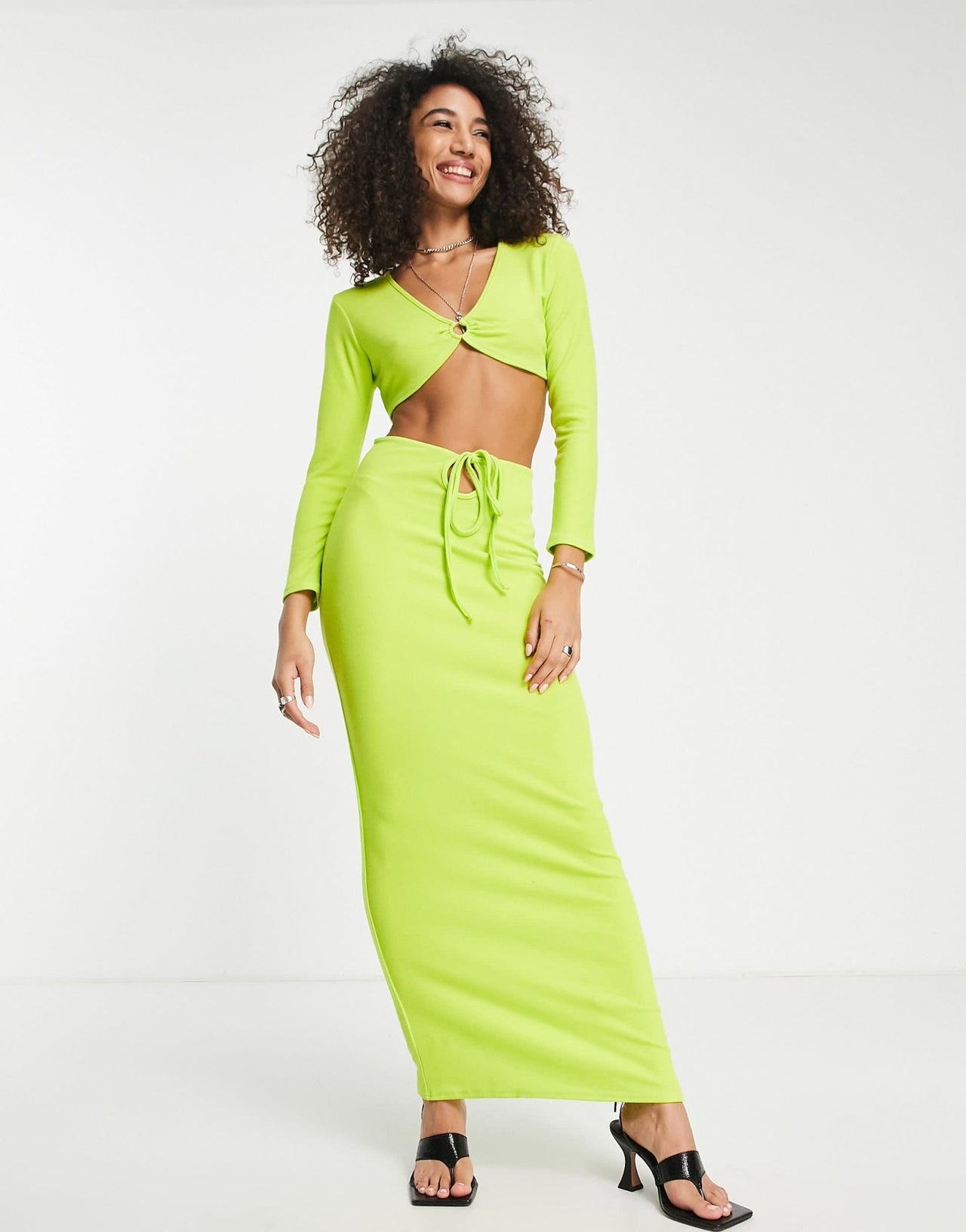I Saw It First crop top with metal in lime - ASOS Sample Sale EU Store