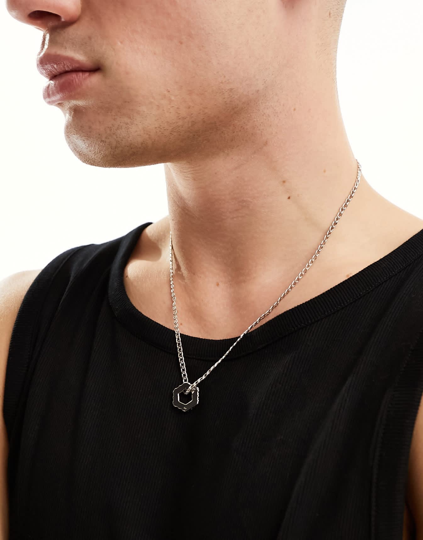 Icon Brand hex pendant necklace in silver - ASOS Sample Sale EU Store