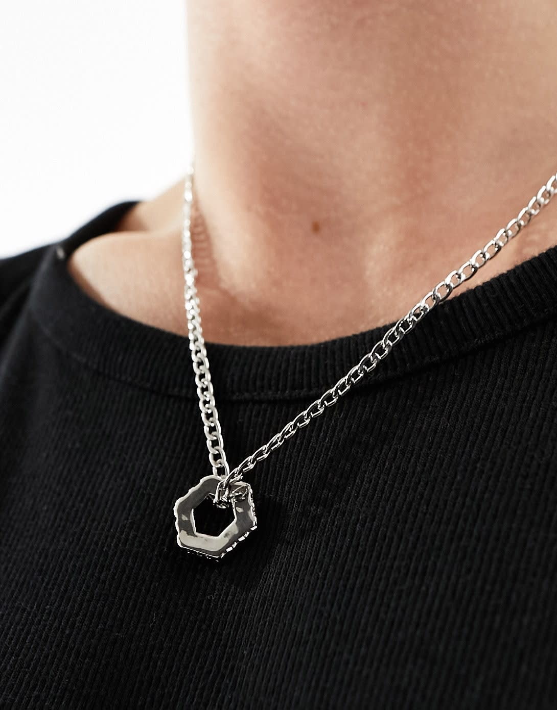 Icon Brand hex pendant necklace in silver - ASOS Sample Sale EU Store