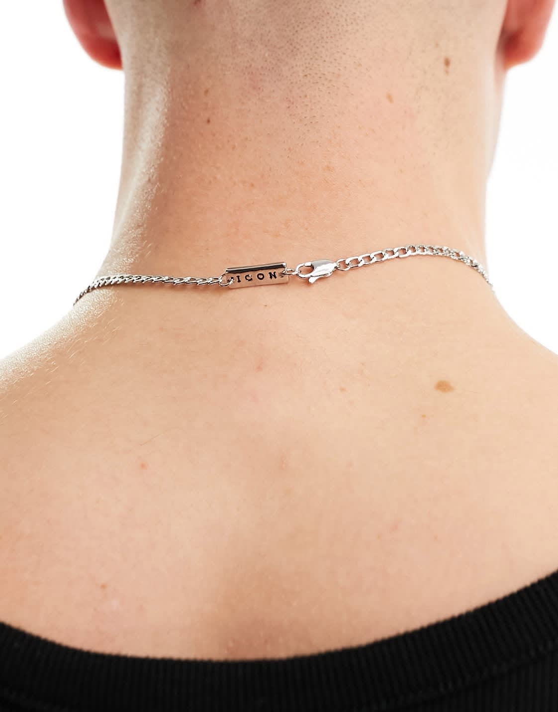 Icon Brand hex pendant necklace in silver - ASOS Sample Sale EU Store