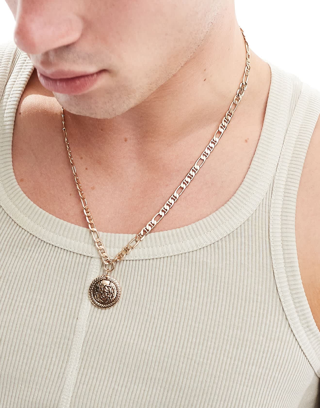 Icon Brand soccore coin pendant necklace in gold - ASOS Sample Sale EU Store