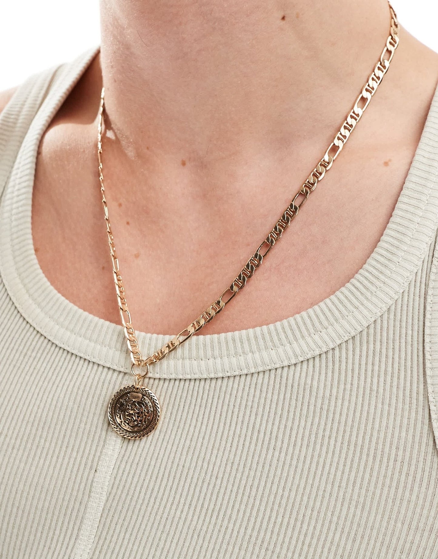 Icon Brand soccore coin pendant necklace in gold - ASOS Sample Sale EU Store
