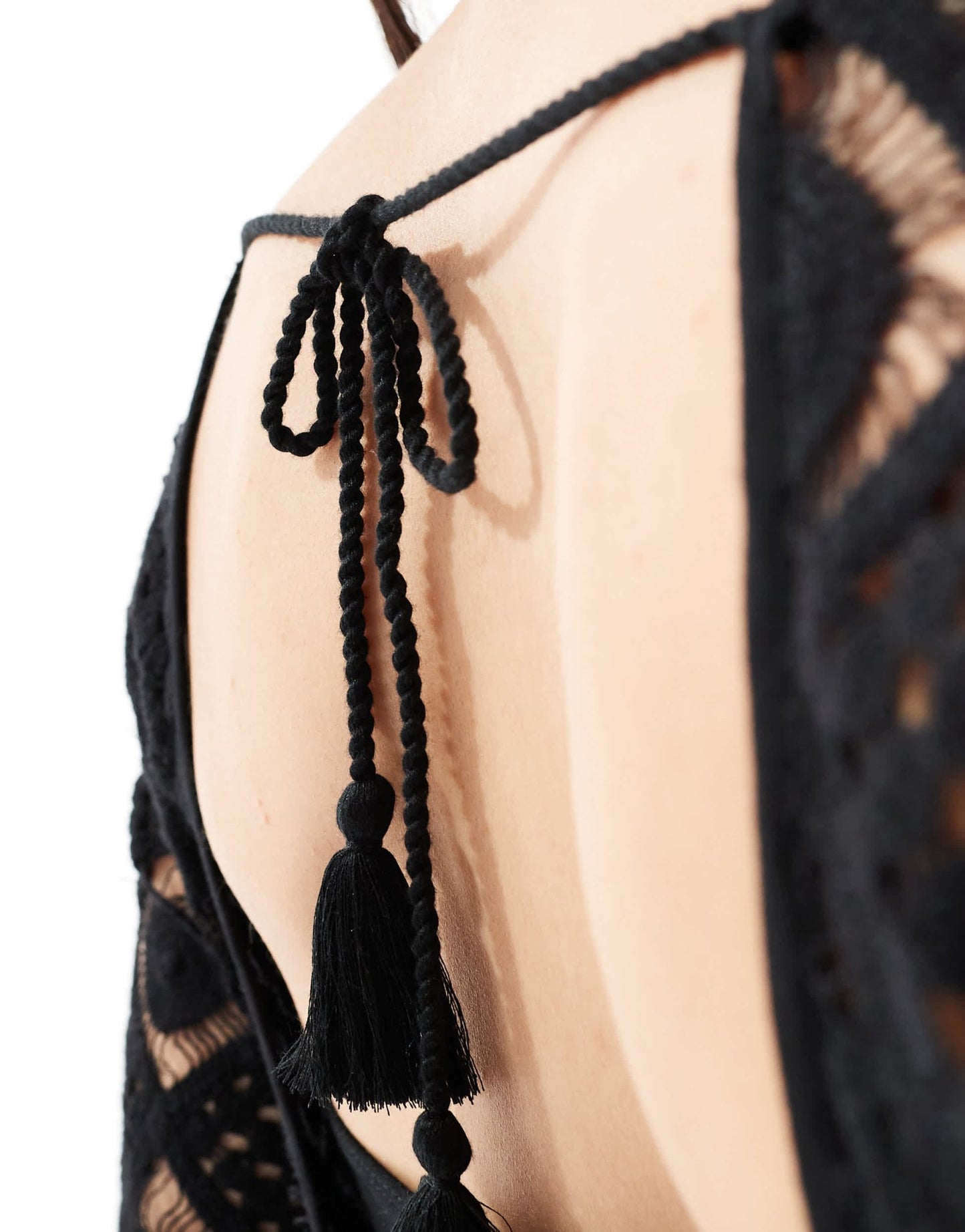Iisla & Bird Premium maxi crochet beach dress in black - ASOS Sample Sale EU Store