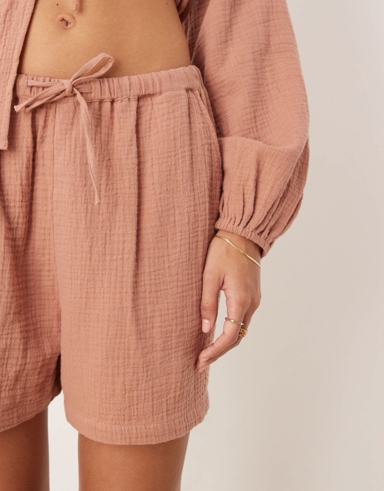Iisla & Bird skinny waistband beach short co - ord in rust - ASOS Sample Sale EU Store