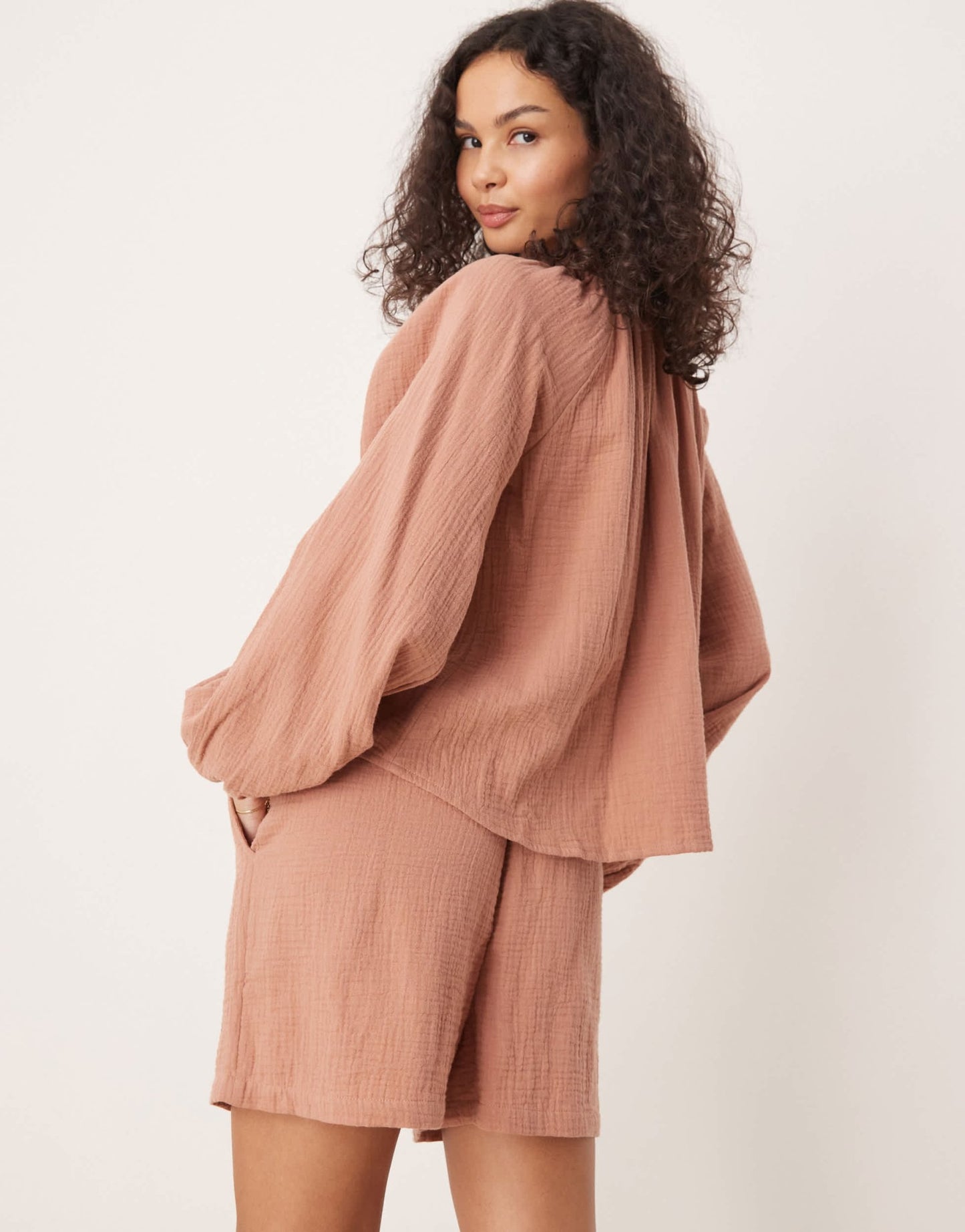 Iisla & Bird skinny waistband beach short co - ord in rust - ASOS Sample Sale EU Store