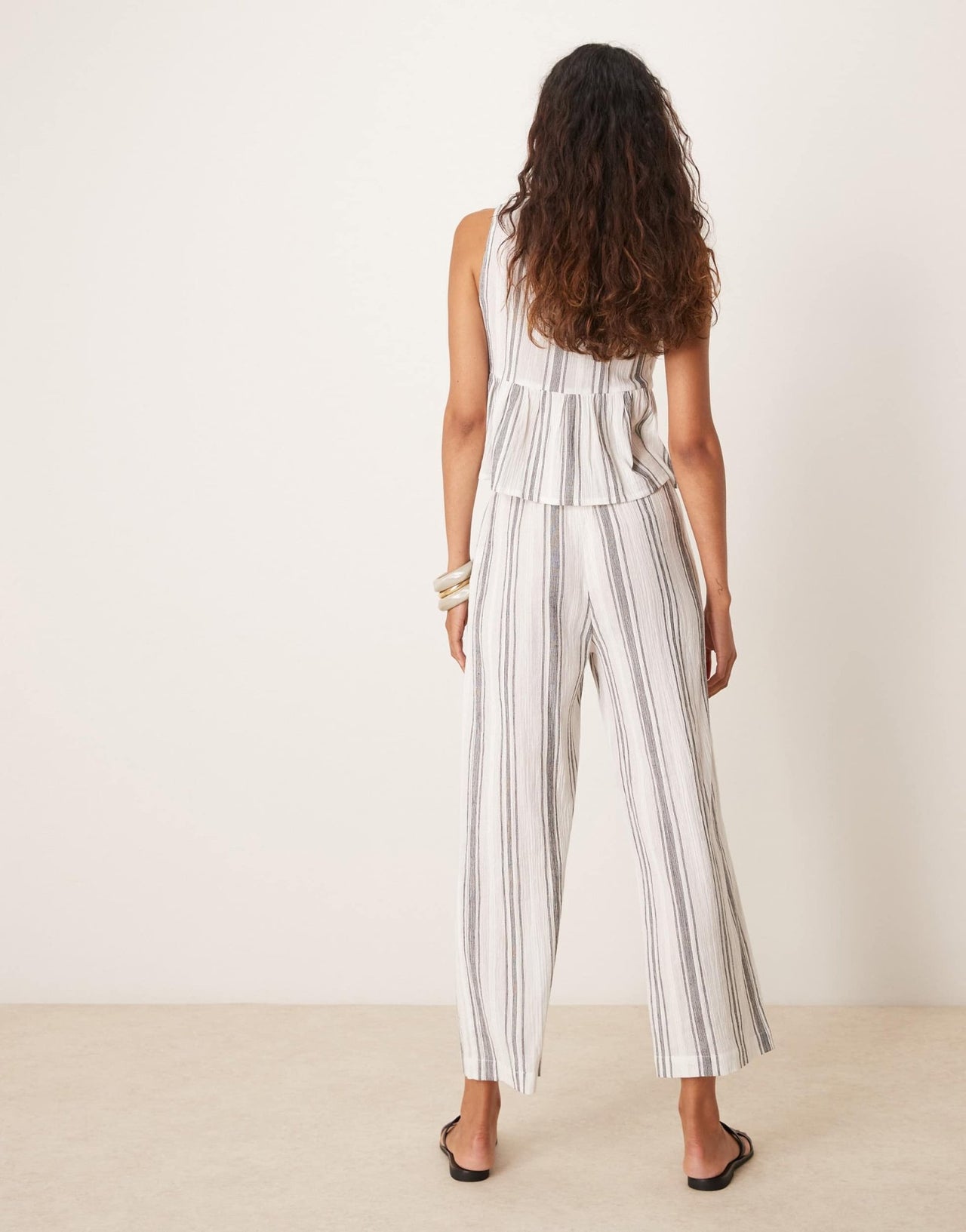 Iisla & Bird stripe beach loose fit trouser co - ord in grey - ASOS Sample Sale EU Store