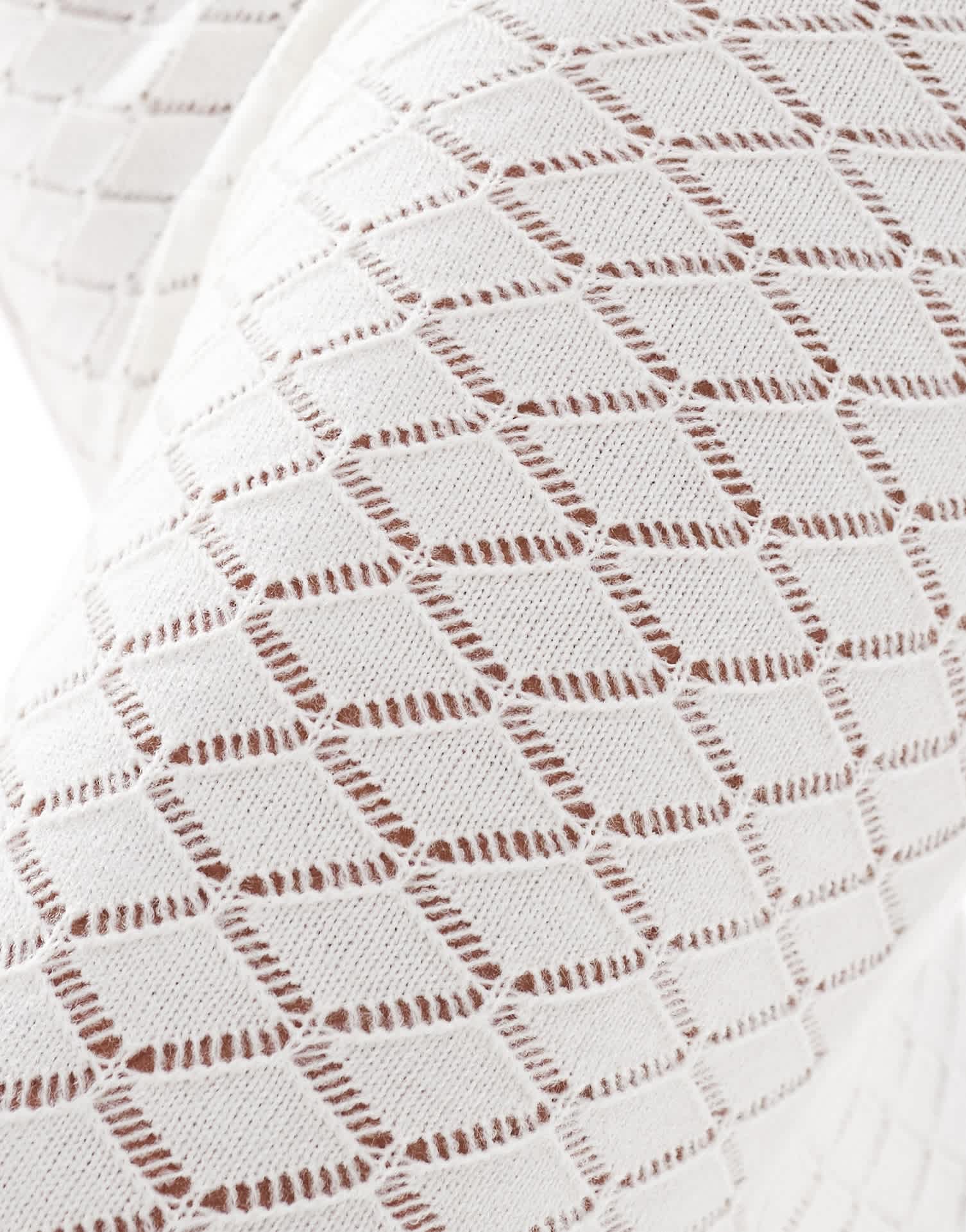 In The Style exclusive crochet knit textured fishtail maxi beach skirt co - ord in cream - ASOS Sample Sale EU Store