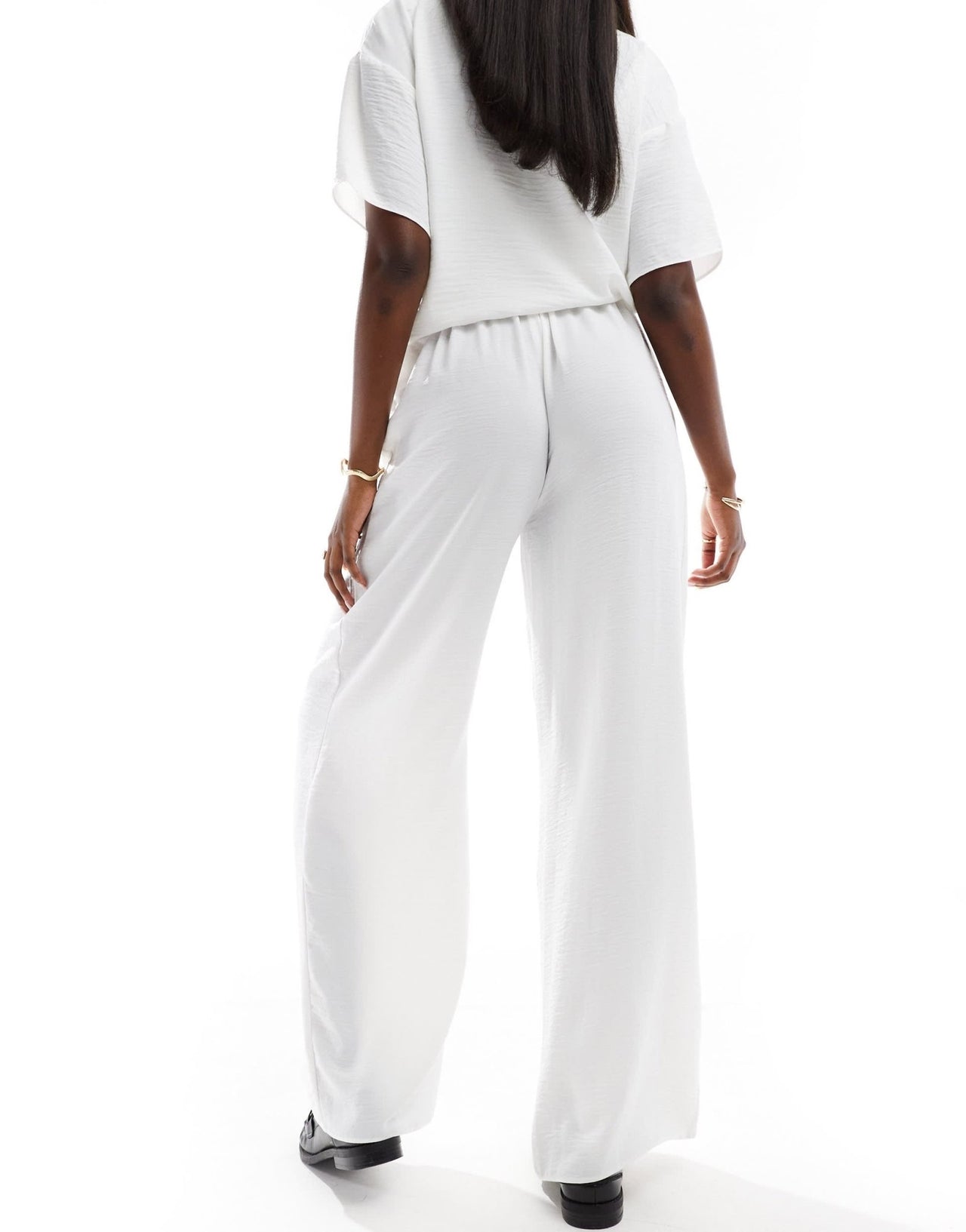 In The Style textured wide leg trouser co - ord in white - ASOS Sample Sale EU Store