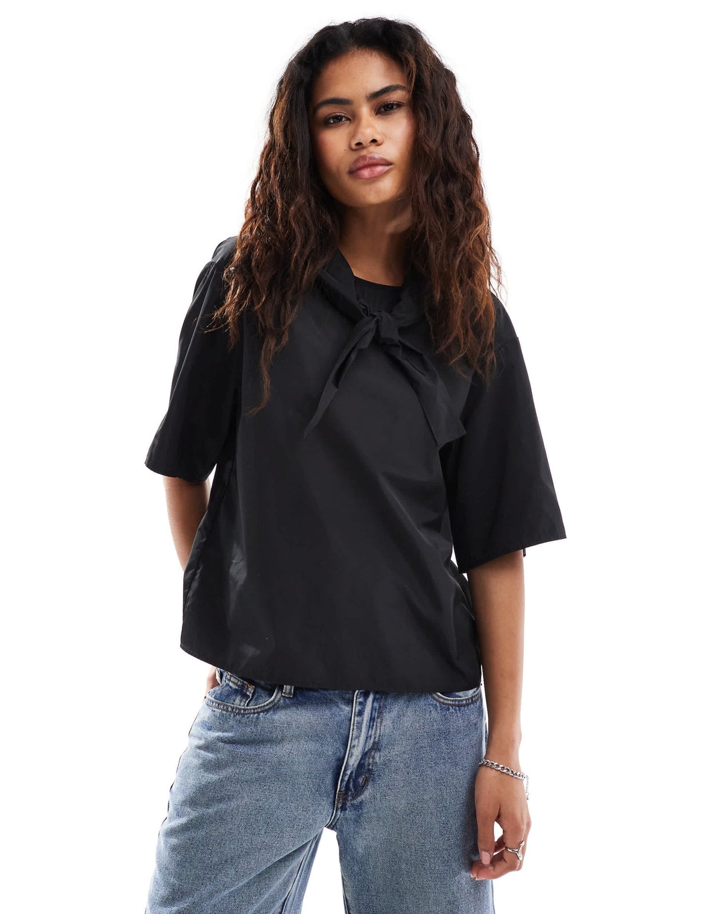 InWear Hizana detachable neck tie top in black - ASOS Sample Sale EU Store