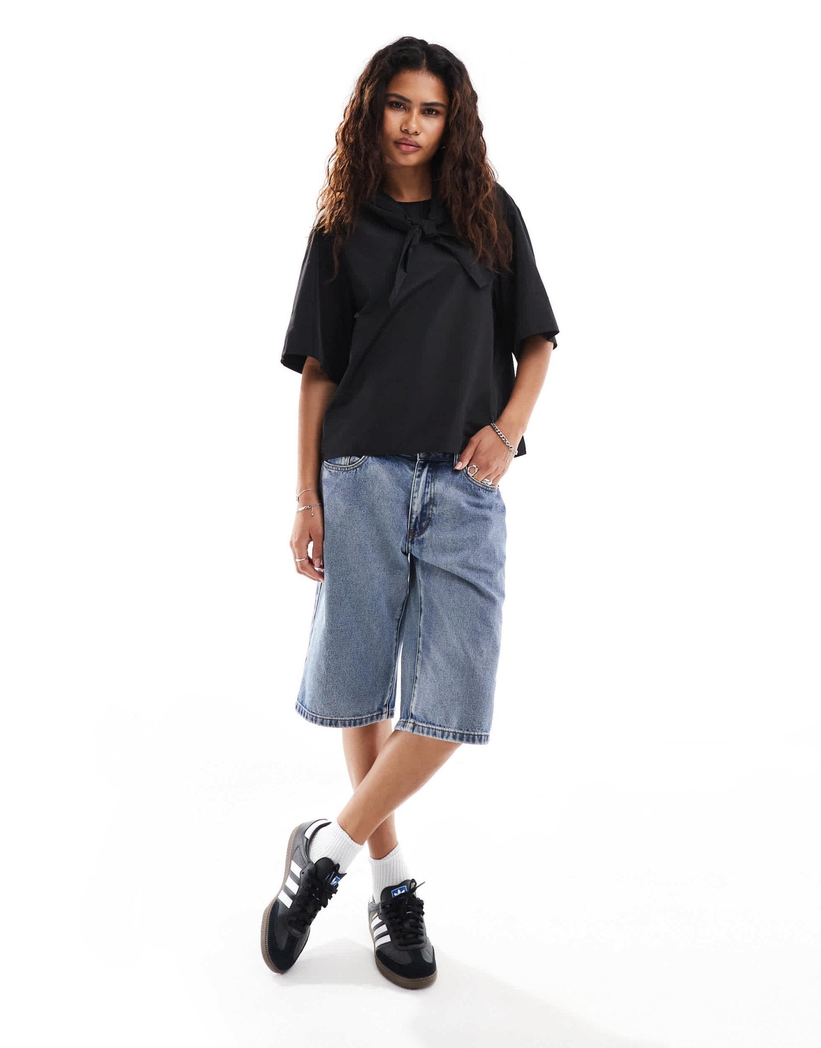 InWear Hizana detachable neck tie top in black - ASOS Sample Sale EU Store