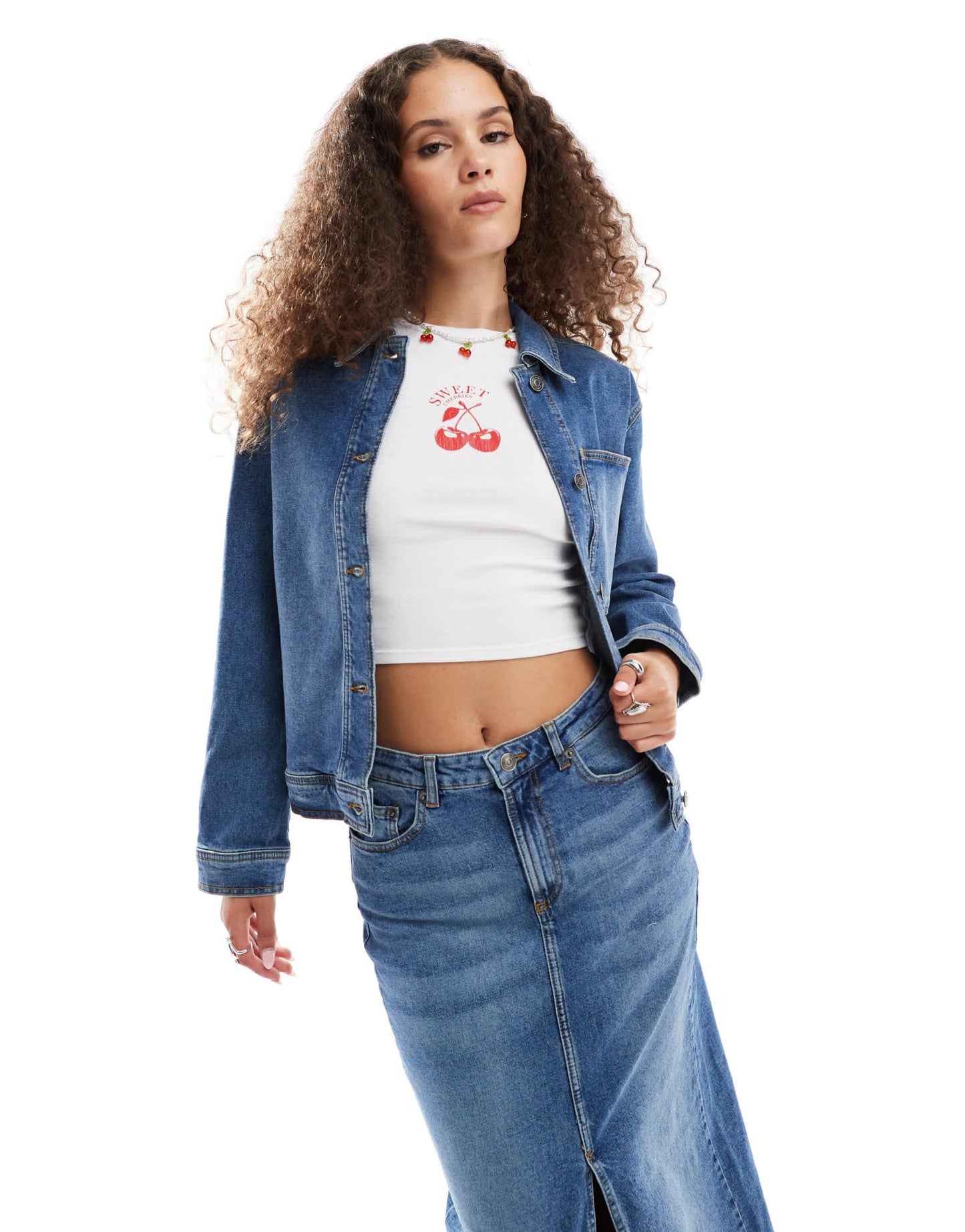 InWear Pheiffer baggy fit denim jacket co - ord in blue - ASOS Sample Sale EU Store