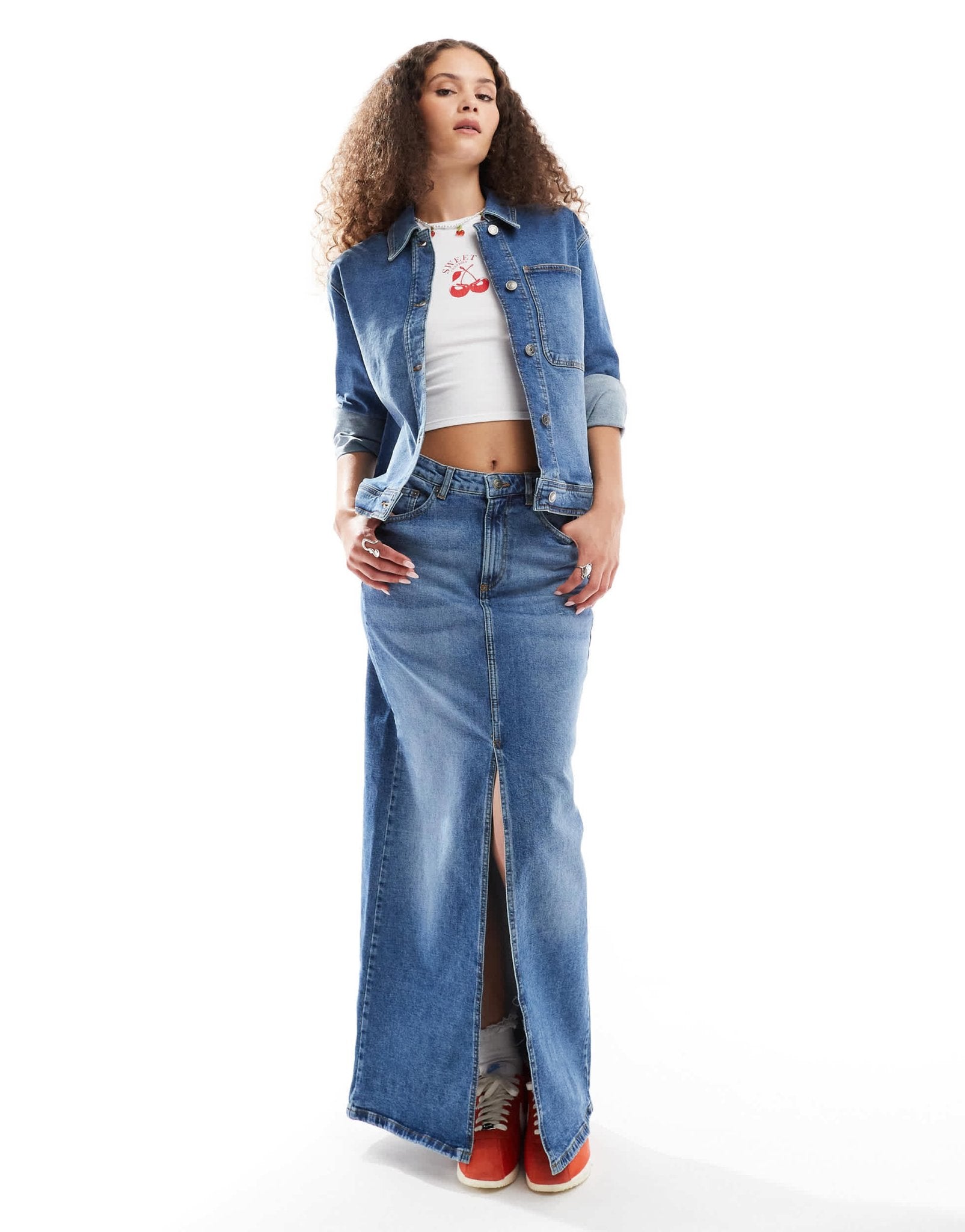 InWear Pheiffer baggy fit denim jacket co - ord in blue - ASOS Sample Sale EU Store
