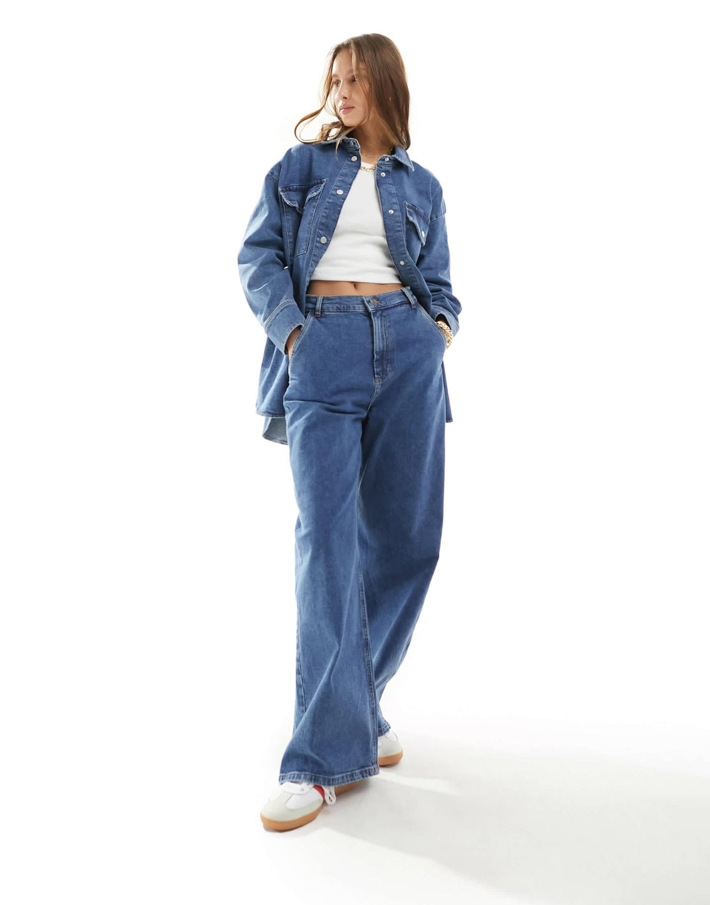 InWear Tonia high waisted wide leg jeans co - ord in vintage blue - ASOS Sample Sale EU Store