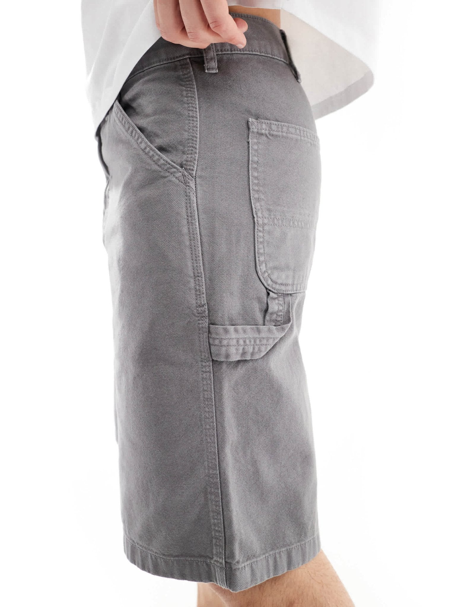 Jack & Jones baggy fit carpenter short in grey - ASOS Sample Sale EU Store