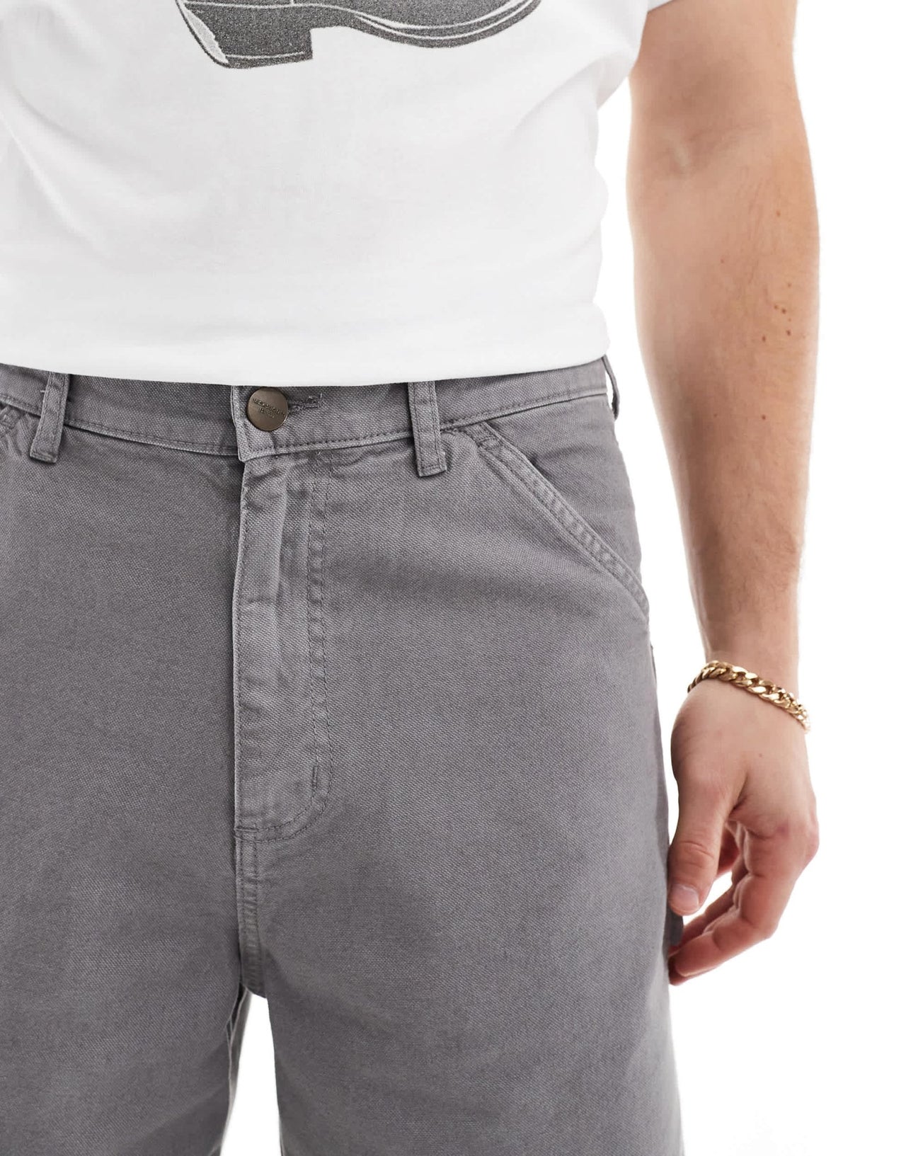 Jack & Jones baggy fit carpenter short in grey - ASOS Sample Sale EU Store