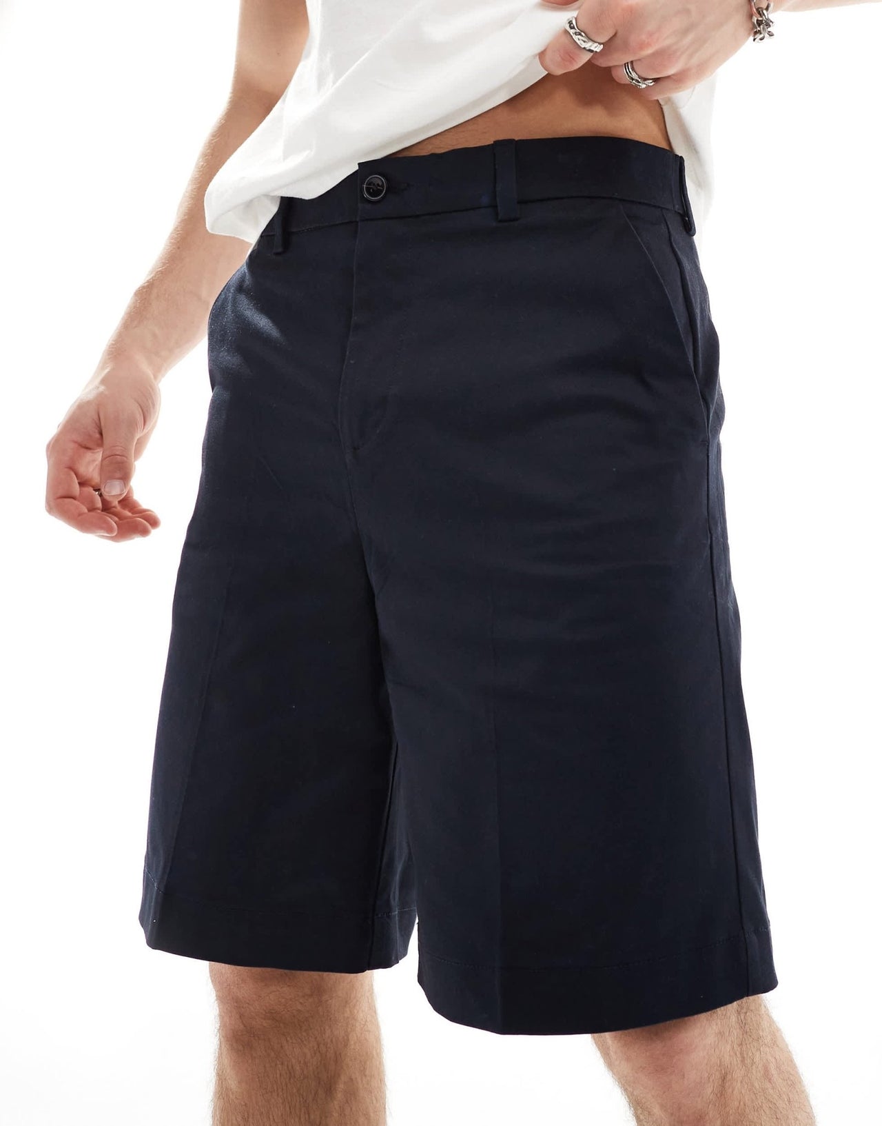 Jack & Jones baggy fit chino short in navy - ASOS Sample Sale EU Store