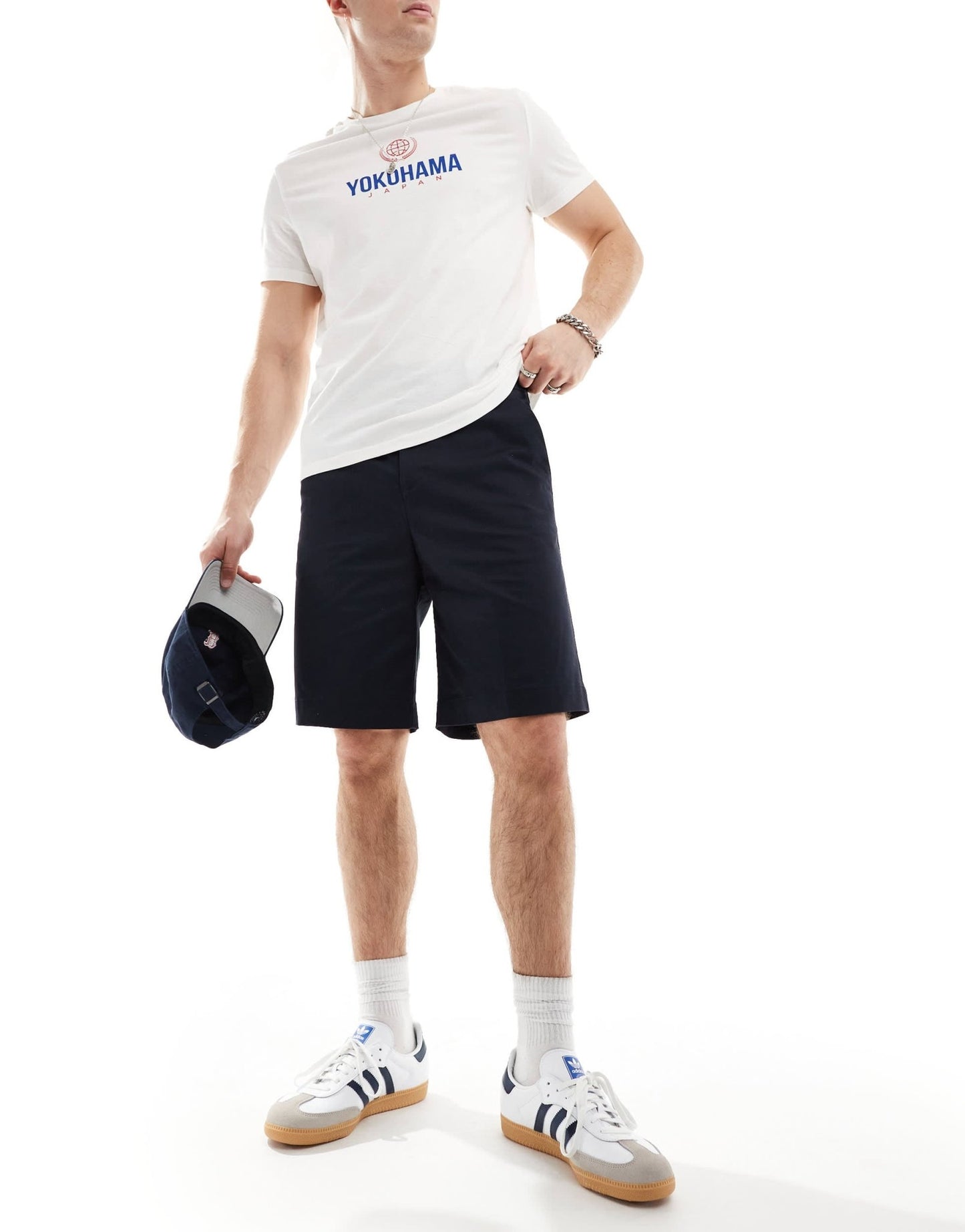 Jack & Jones baggy fit chino short in navy - ASOS Sample Sale EU Store