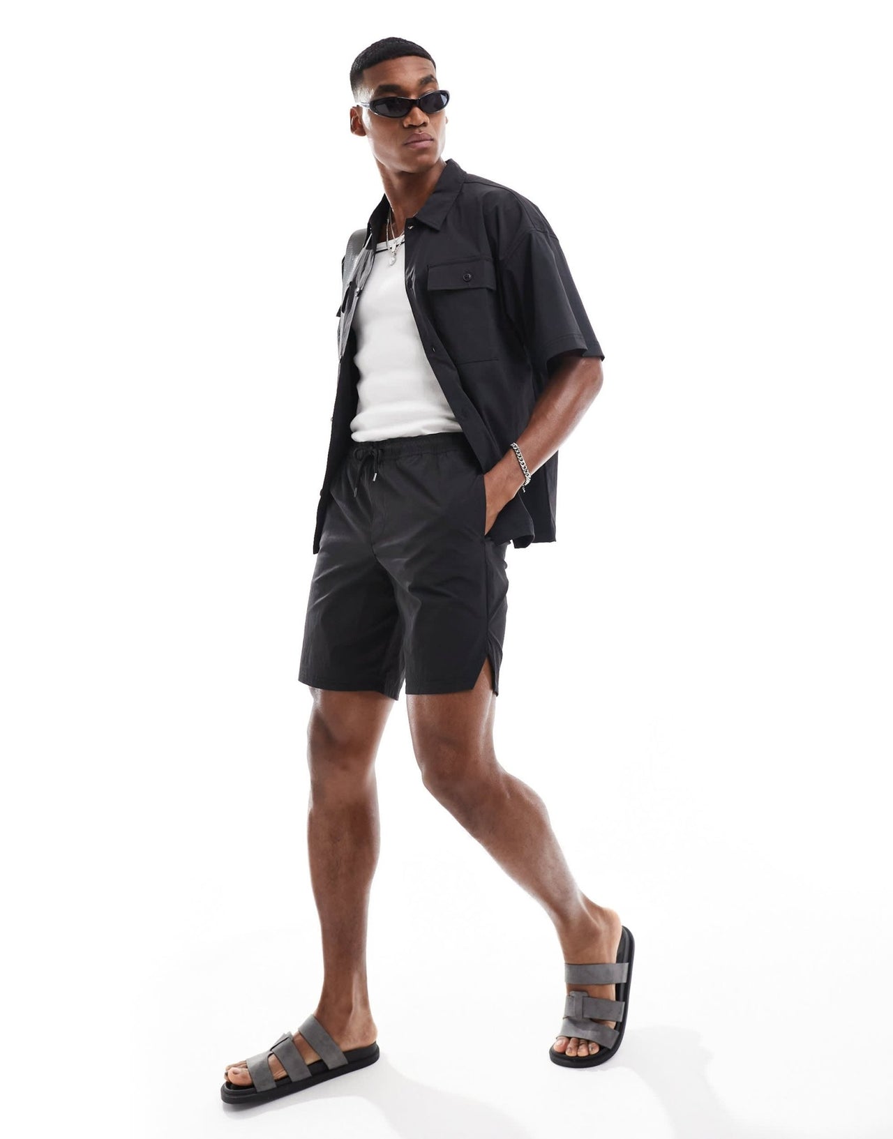 Jack & Jones co - ord nylon short in black - ASOS Sample Sale EU Store
