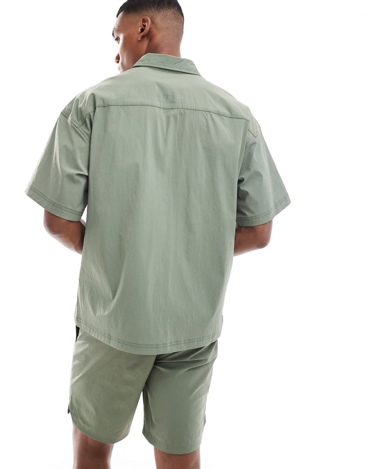Jack & Jones co - ord oversized nylon utility pocket shirt in khaki - ASOS Sample Sale EU Store