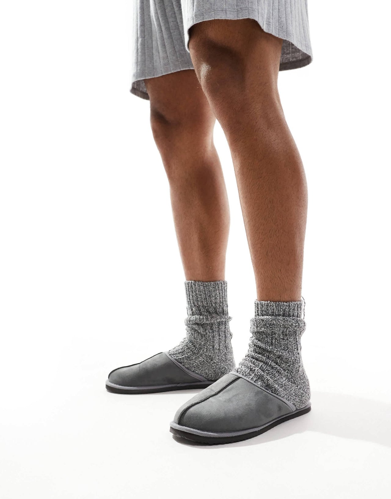 Jack & Jones faux suede slip on slipper in grey - ASOS Sample Sale EU Store