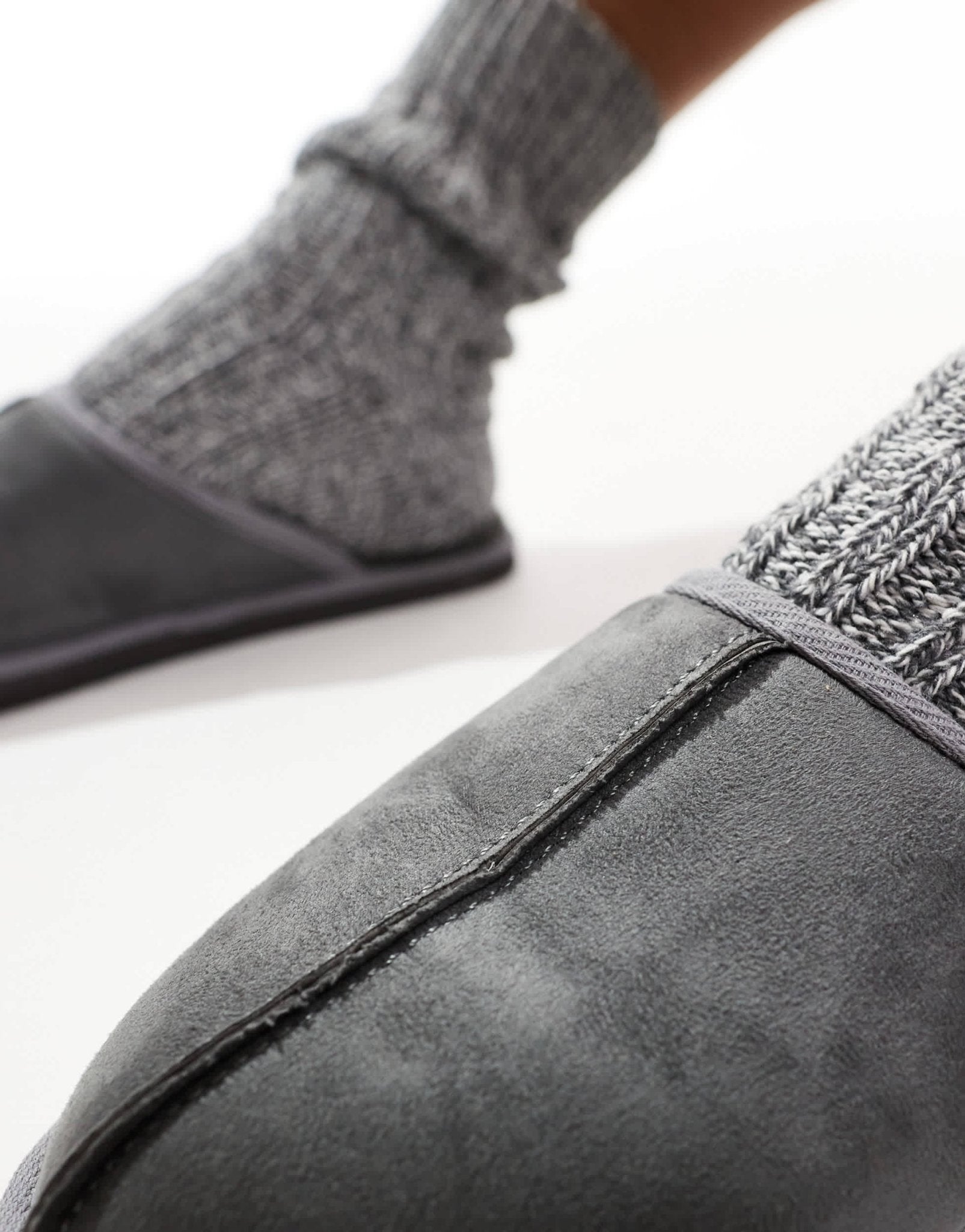 Jack & Jones faux suede slip on slipper in grey - ASOS Sample Sale EU Store