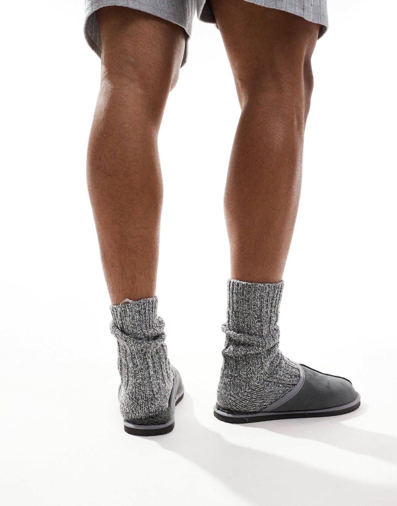 Jack & Jones faux suede slip on slipper in grey - ASOS Sample Sale EU Store