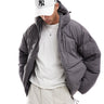 Doudoune à capuche Jack & Jones avec détails techniques en gris foncé