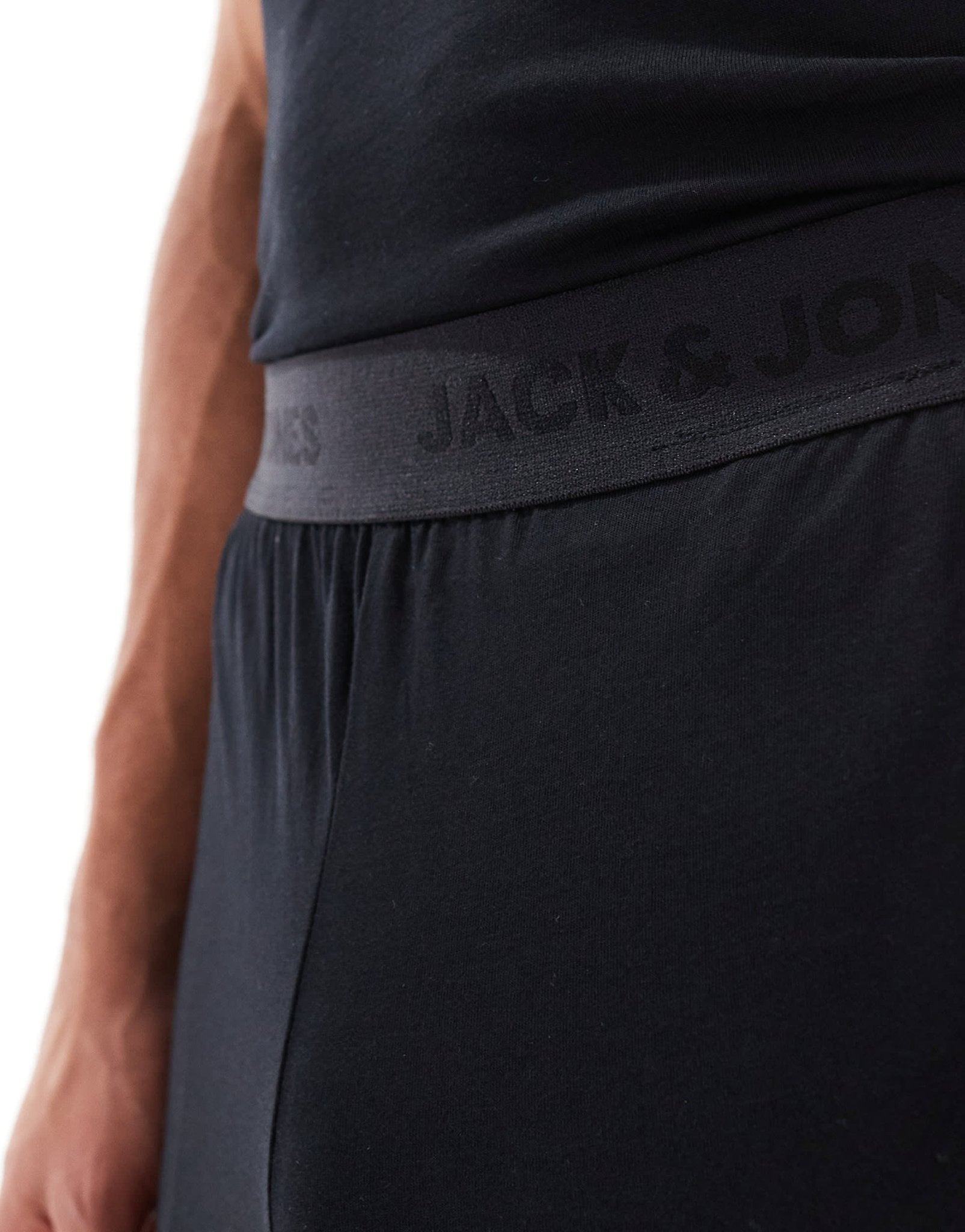 Jack & Jones jersey lounge short pyjama set in black - ASOS Sample Sale EU Store