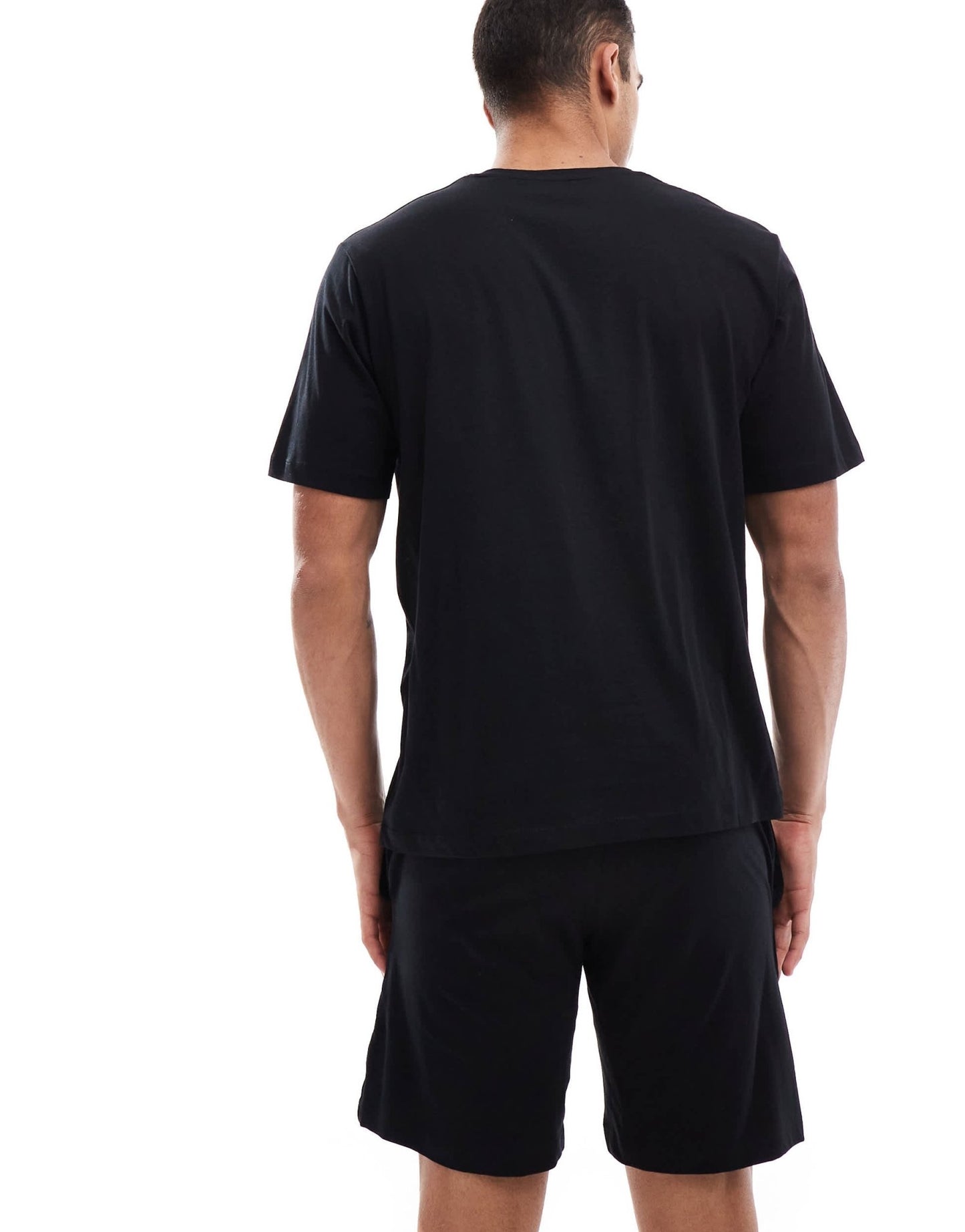 Jack & Jones jersey lounge short pyjama set in black - ASOS Sample Sale EU Store