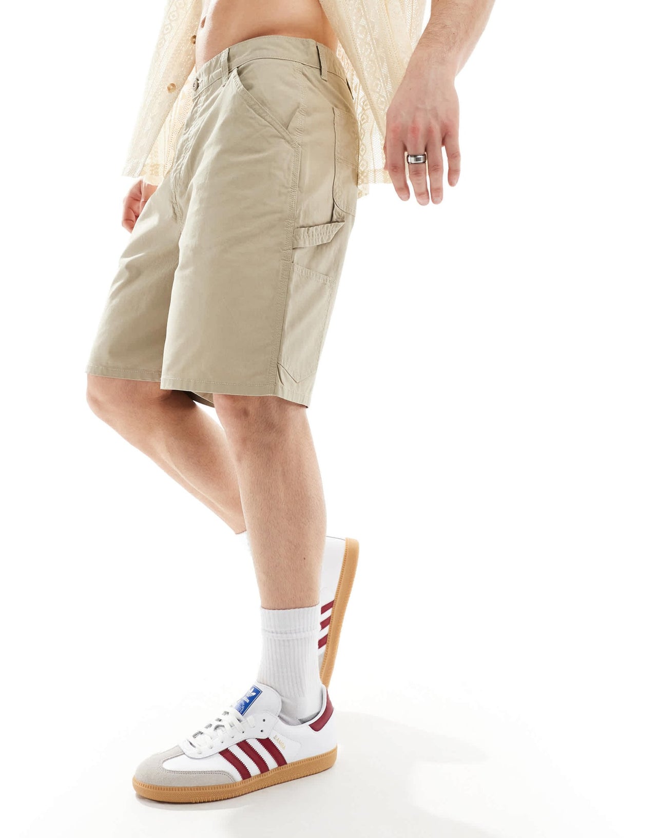 Jack & Jones loose carpenter short in off white - ASOS Sample Sale EU Store