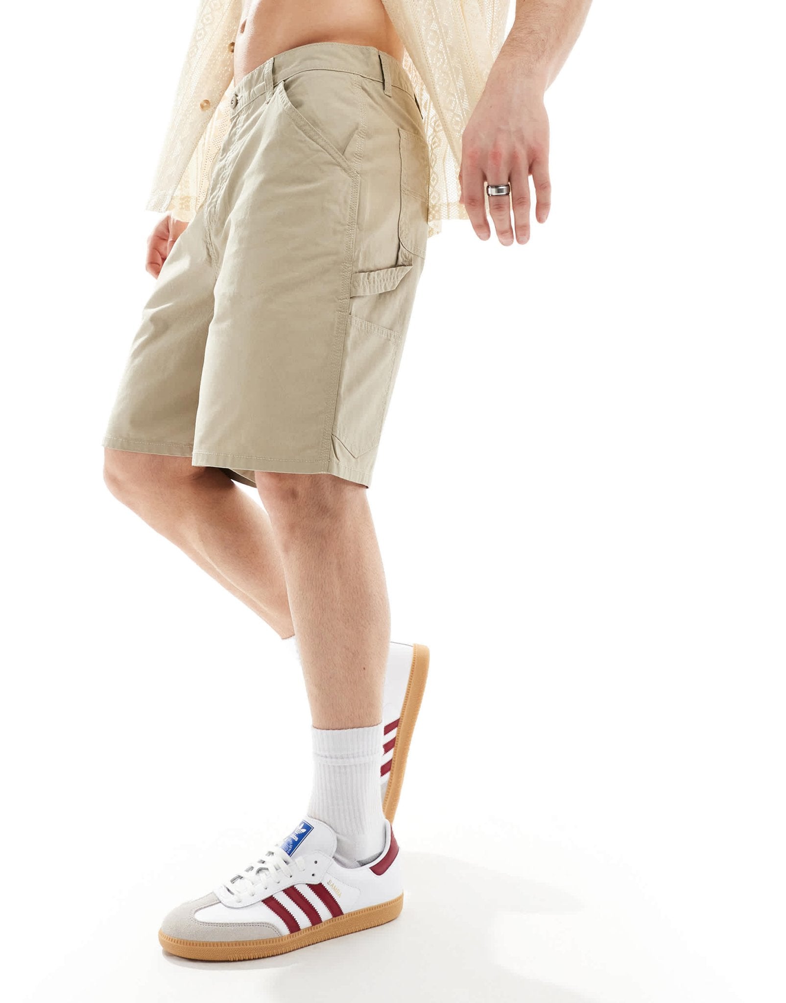 Jack & Jones loose carpenter short in off white - ASOS Sample Sale EU Store