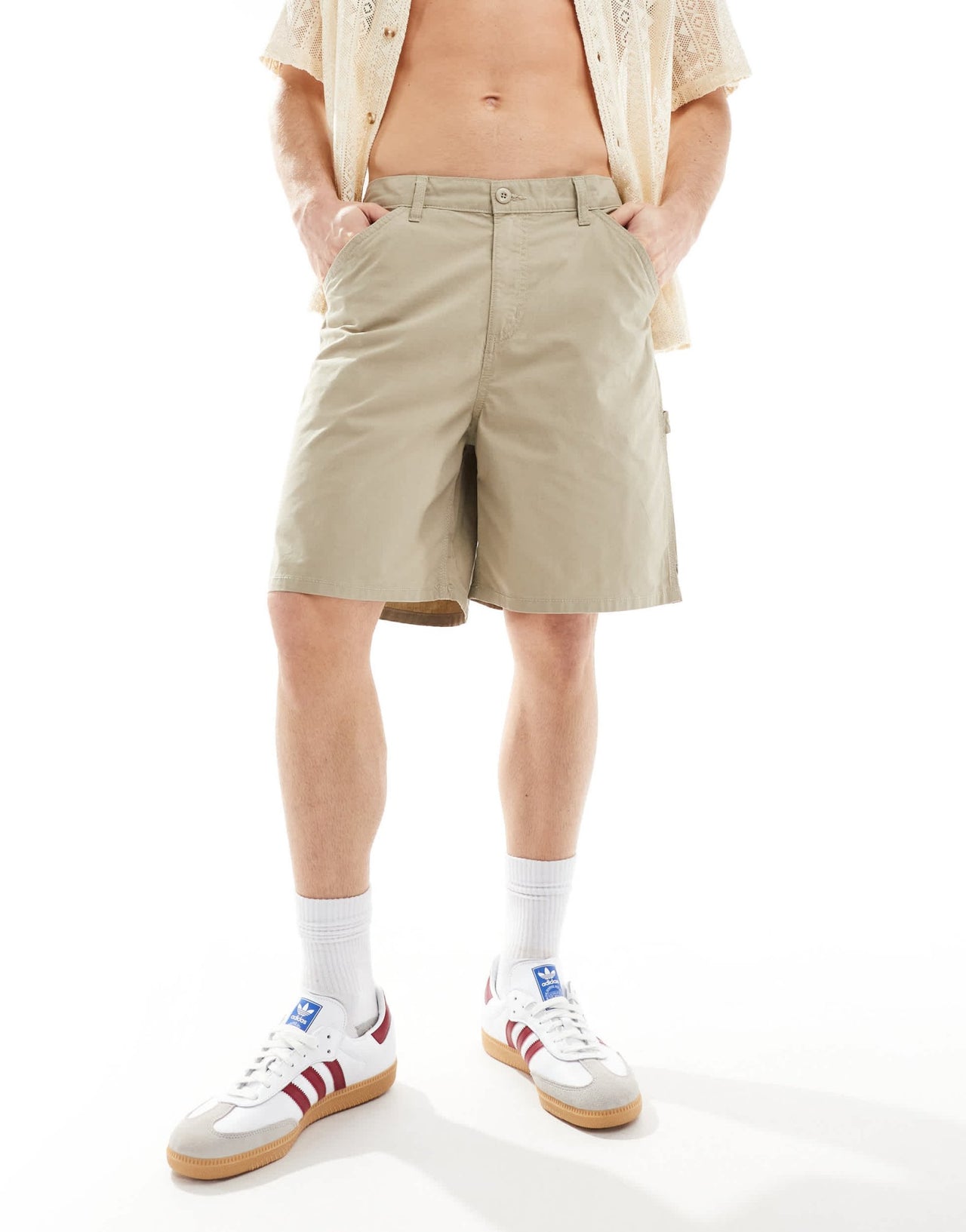 Jack & Jones loose carpenter short in off white - ASOS Sample Sale EU Store