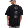 Jack & Jones t-shirt oversize con stampa sole sul retro in nero
