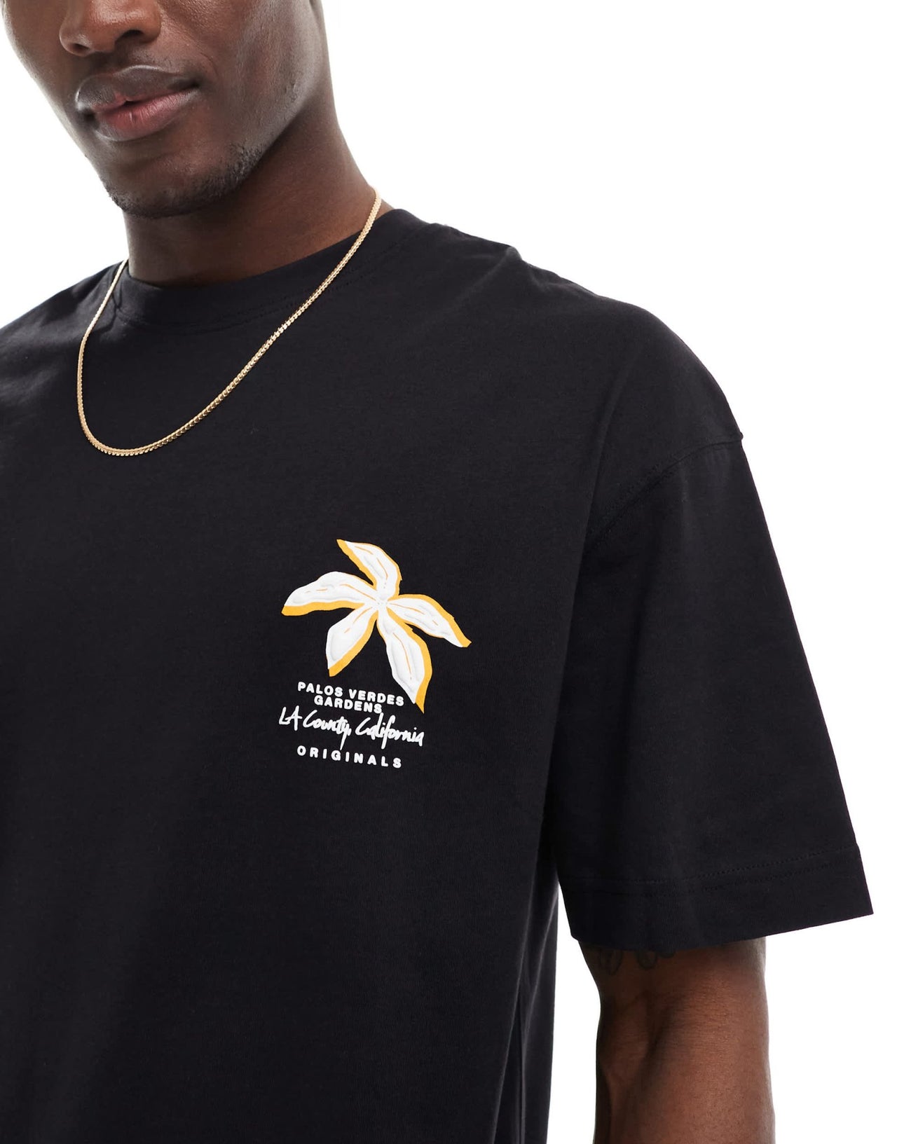 Jack & Jones oversized t-shirt with 3d flower print in black - ASOS Sample Sale EU Store