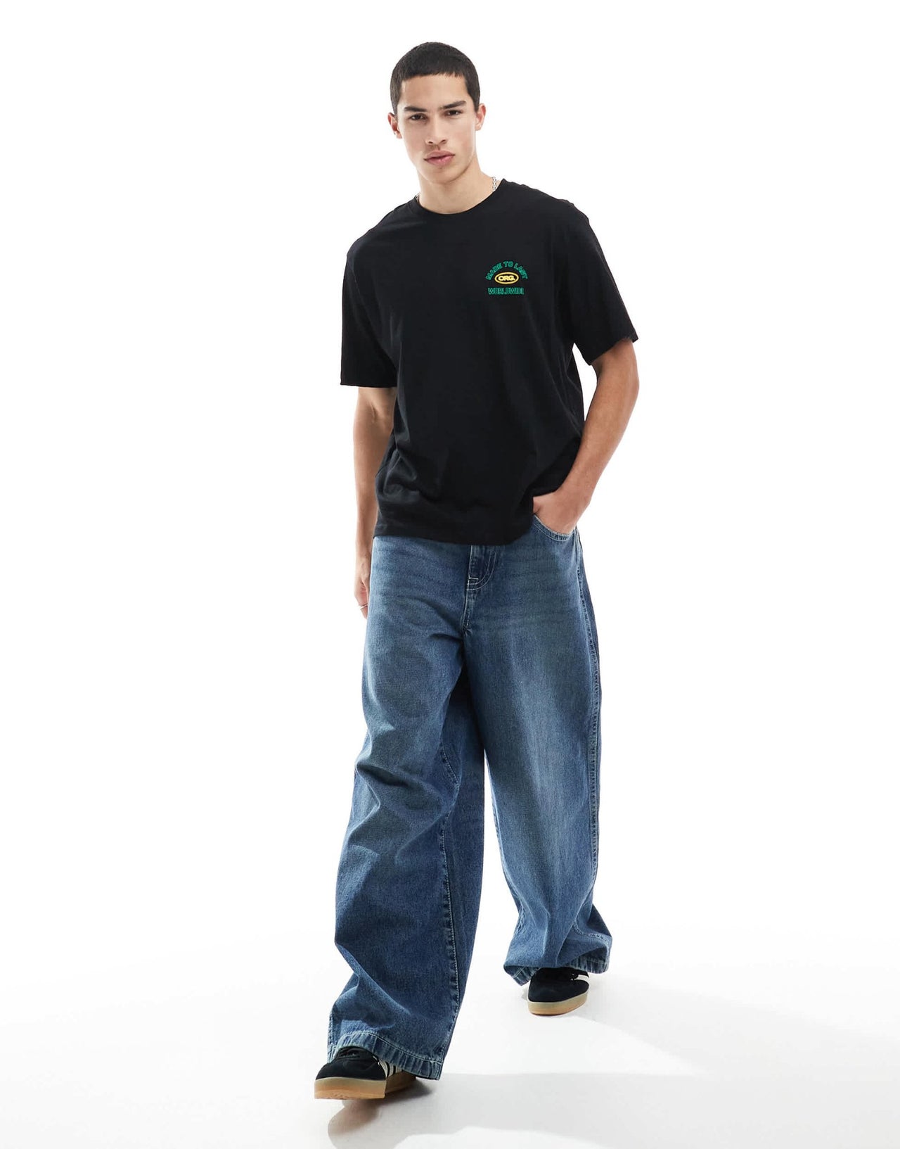 Jack & Jones oversized t-shirt with retro backprint in black - ASOS Sample Sale EU Store